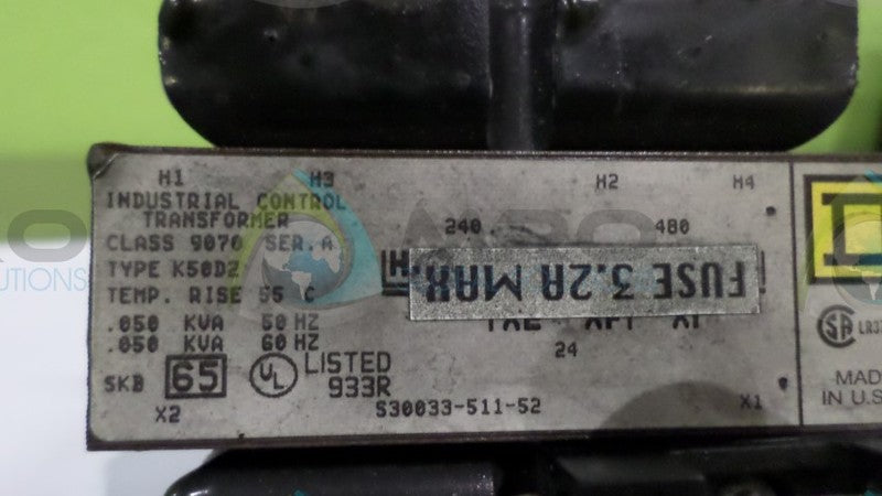 SQUARE D K50D2 INDUSTRIAL CONTROL TRANSFORMER *USED*