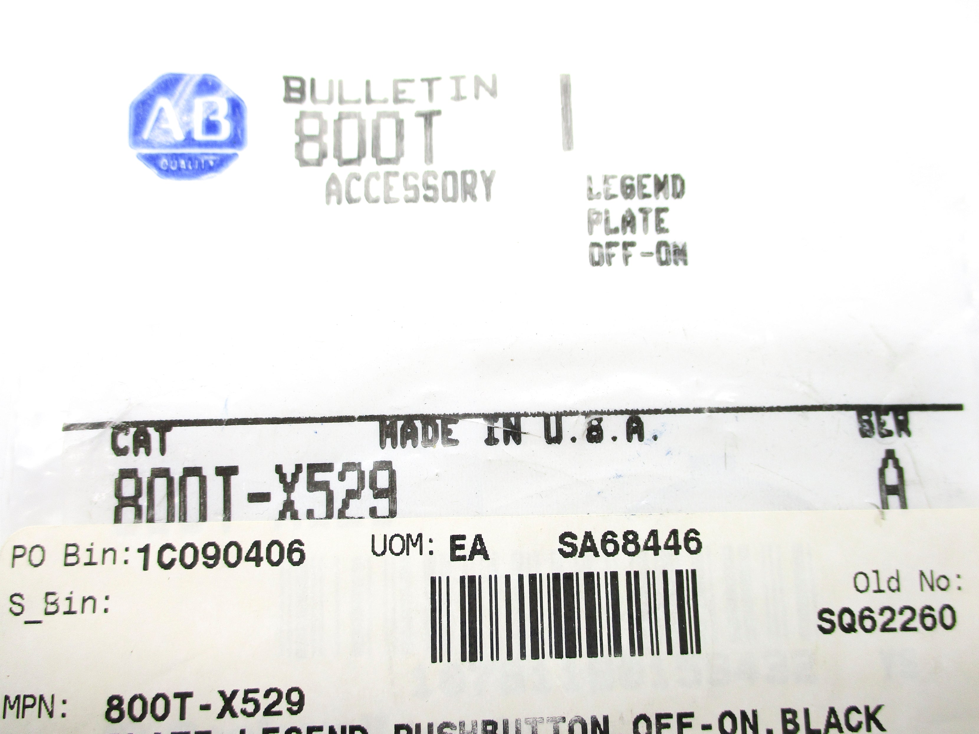 INDUSTRIAL SPARE PART 800T-X529 SER. A NSMP