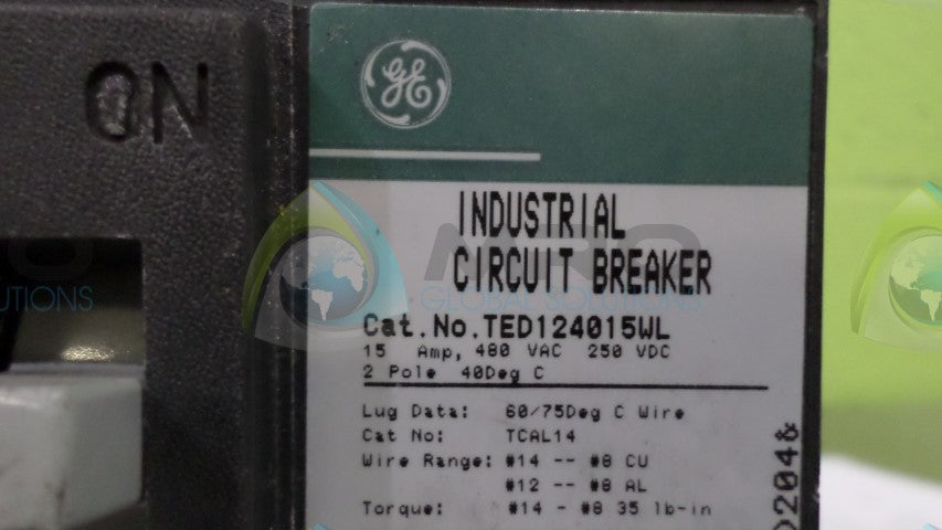 GENERAL ELECTRIC TED124015WL CIRCUIT BREAKER 15A *USED*