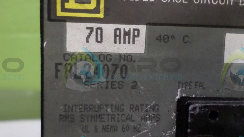 SQUARE D FAL24070 CIRCUIT BREAKER *USED*