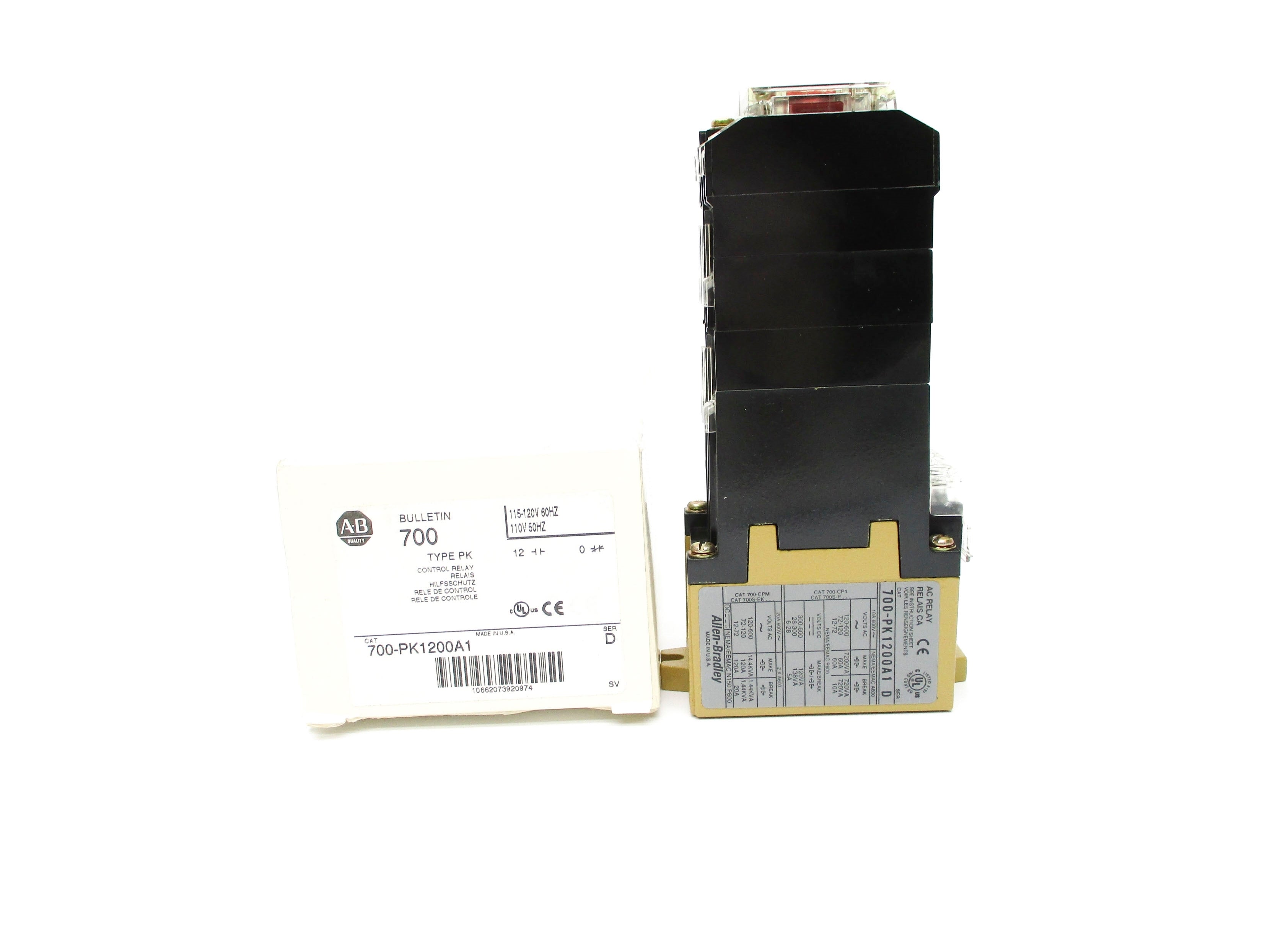 ALLEN BRADLEY 700-PK1200A1 SER. D 110/120V (WH) NSMP
