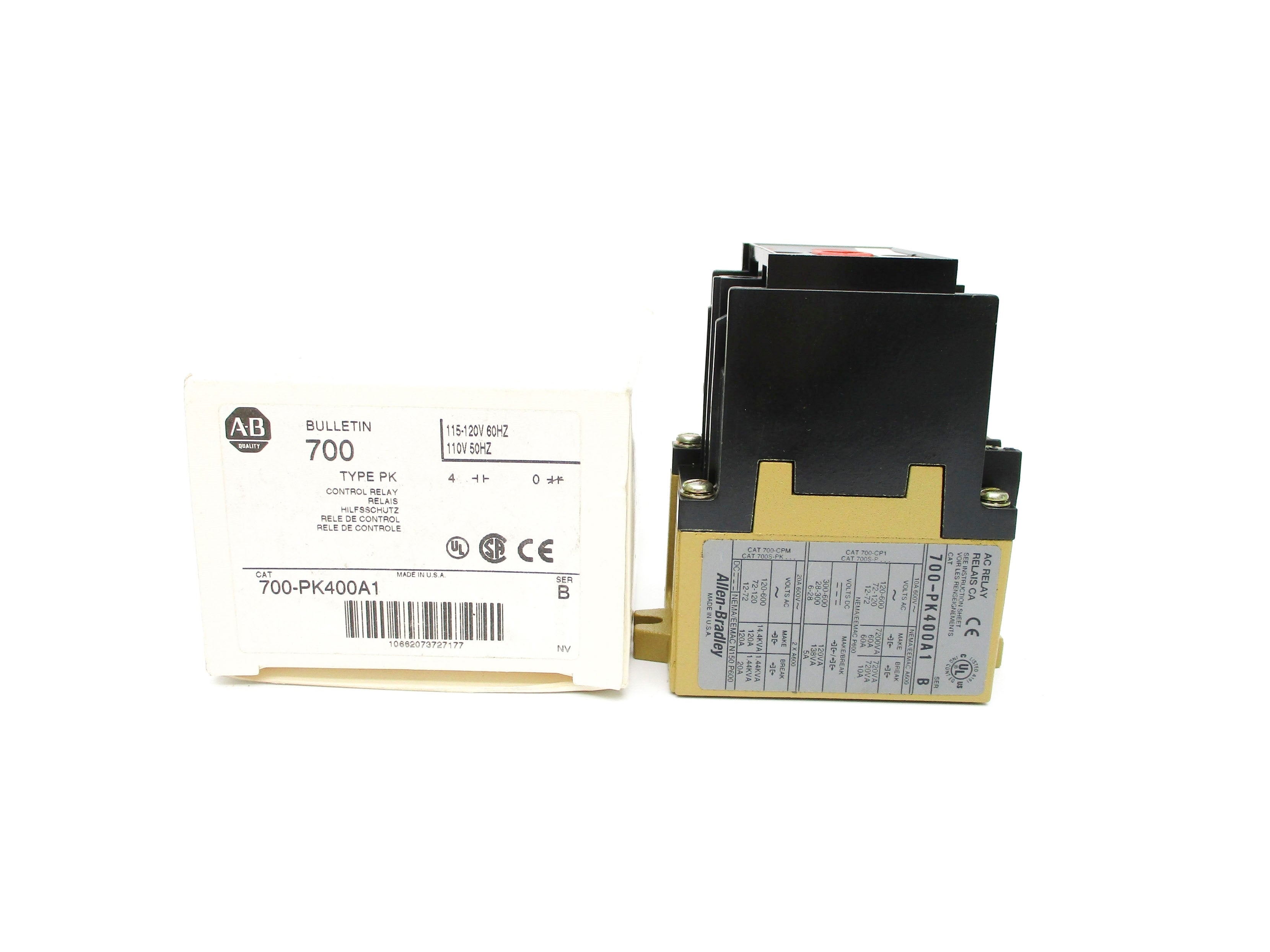 ALLEN BRADLEY 700-PK400A1 SER. B 110/120V (WH) NSMP