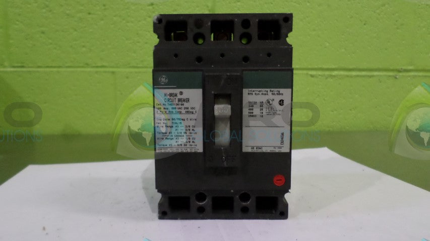 GENERAL ELECTRIC THED136100 CIRCUIT BREAKER 100A (GREEN) *USED*