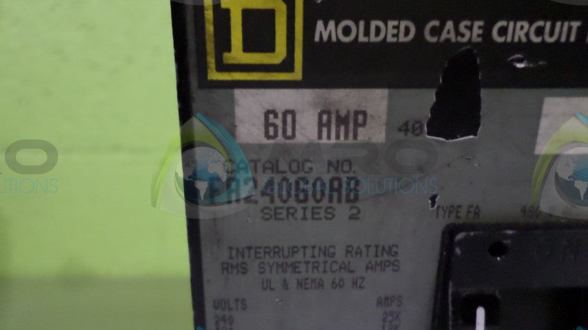 SQUARE D FA24060AB CIRCUIT BREAKER *USED*