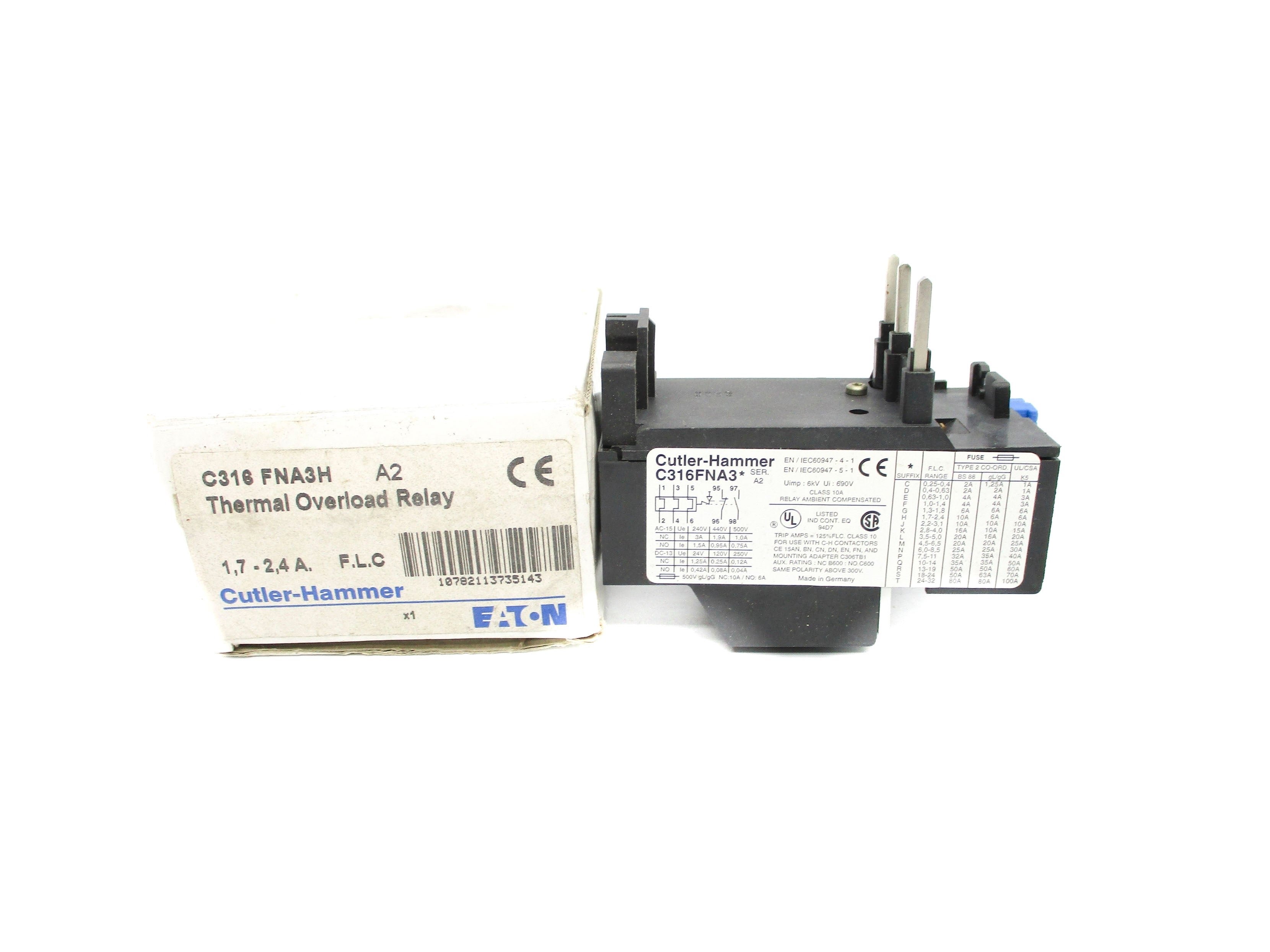 CUTLER HAMMER C316FNA3H SER. A2 1.7-2.4A NSMP