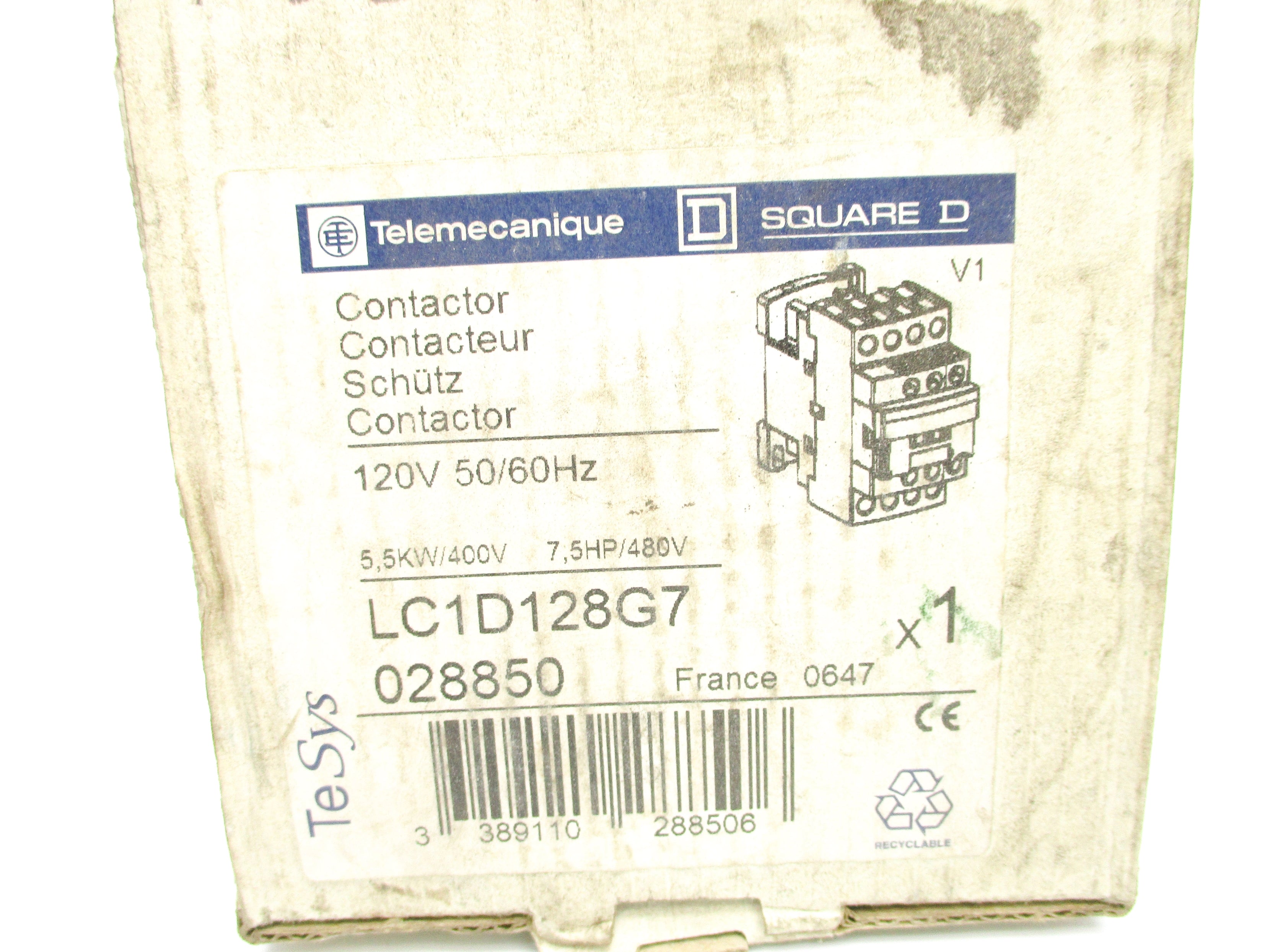 TELEMECANIQUE LC1D128G7 120V 25A NSMP