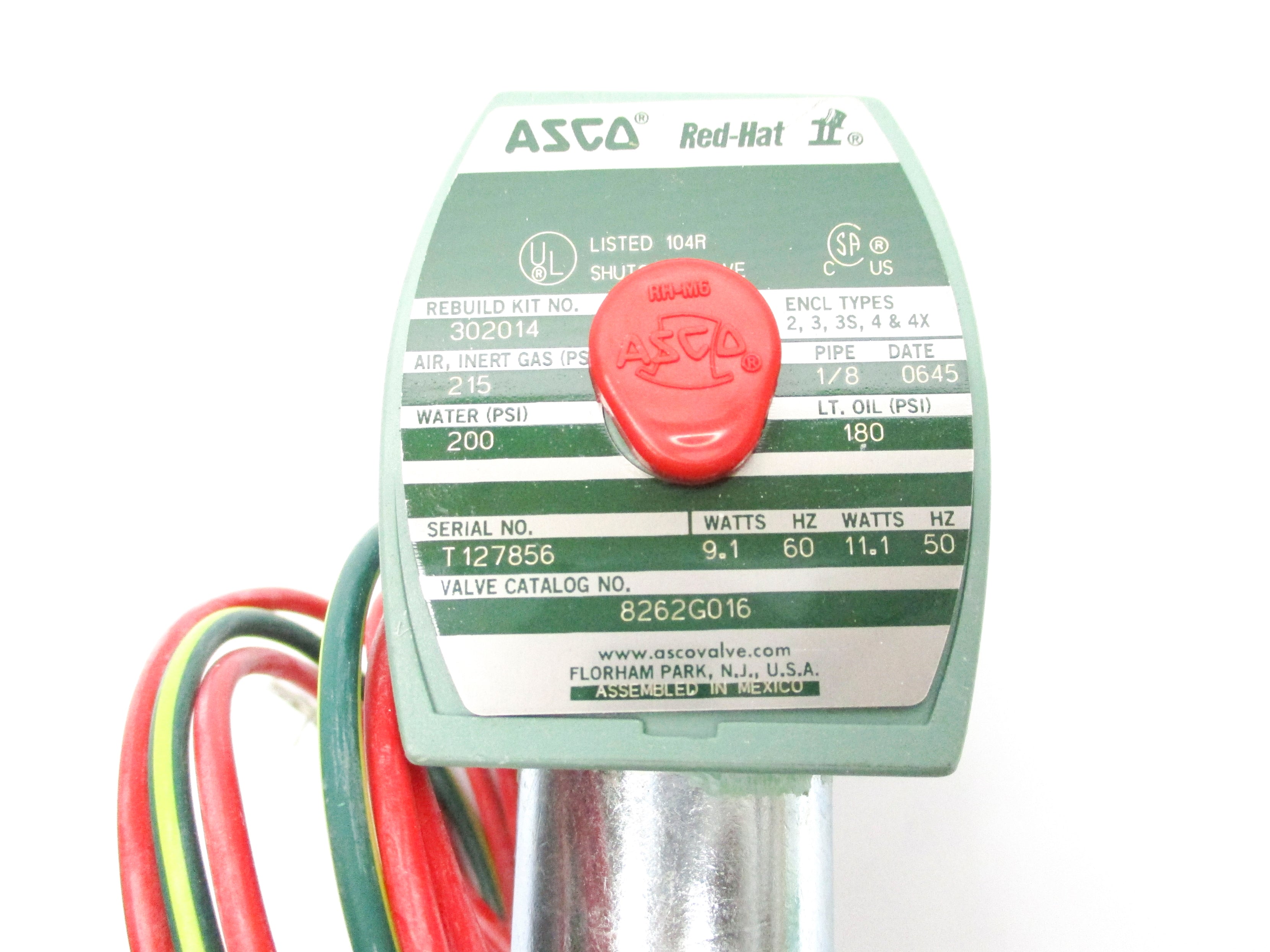 ASCO 8262G016 110/120V 215PSI NSNP