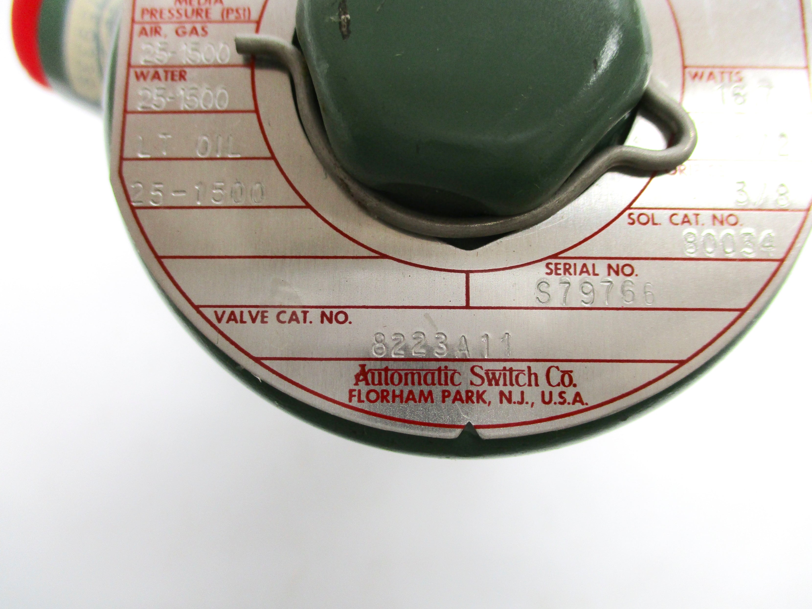 ASCO 8223A11 110/120V 25-1500PSI NSNP