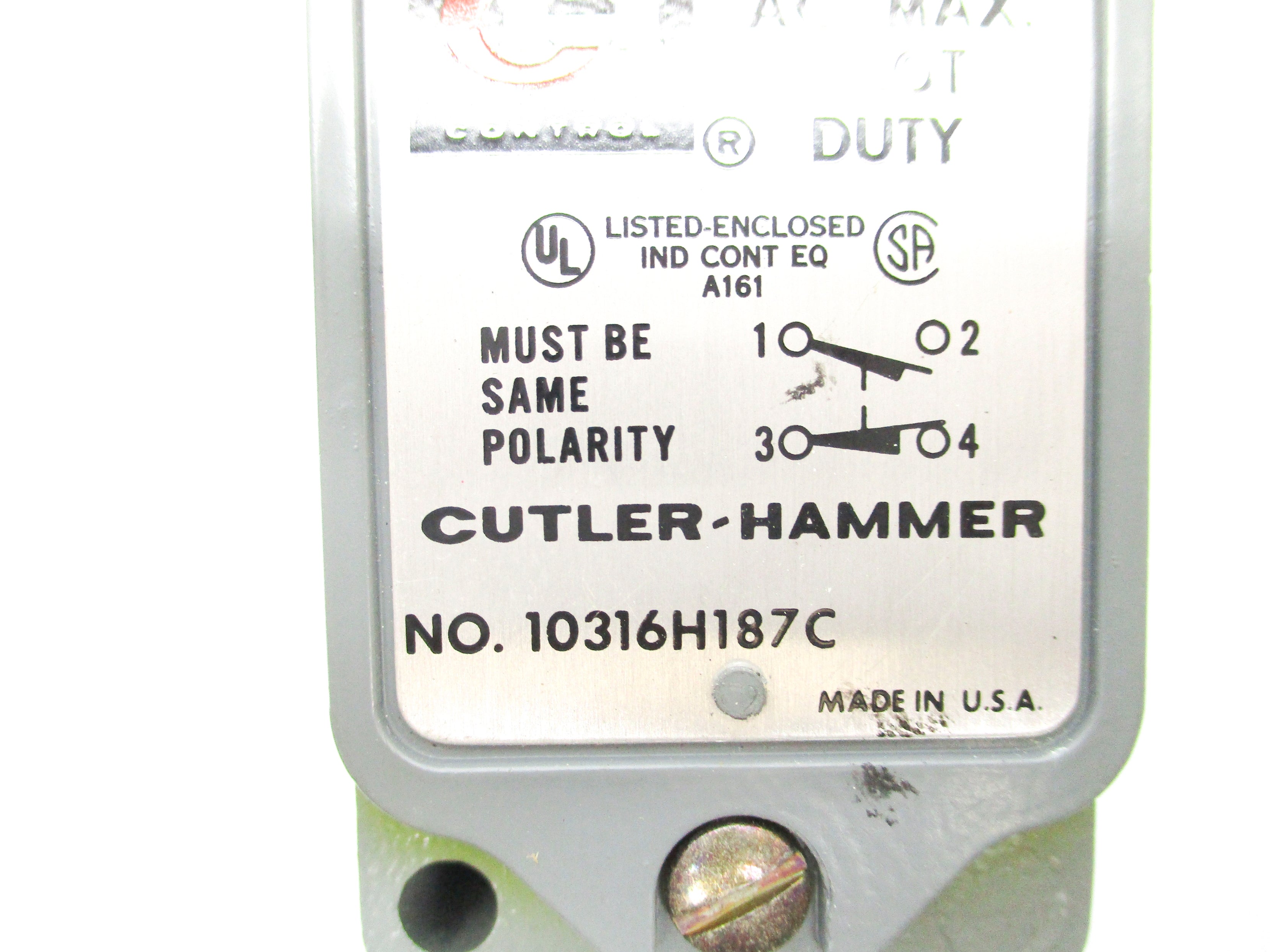 CUTLER HAMMER 10316H187C 600VAC NSNP