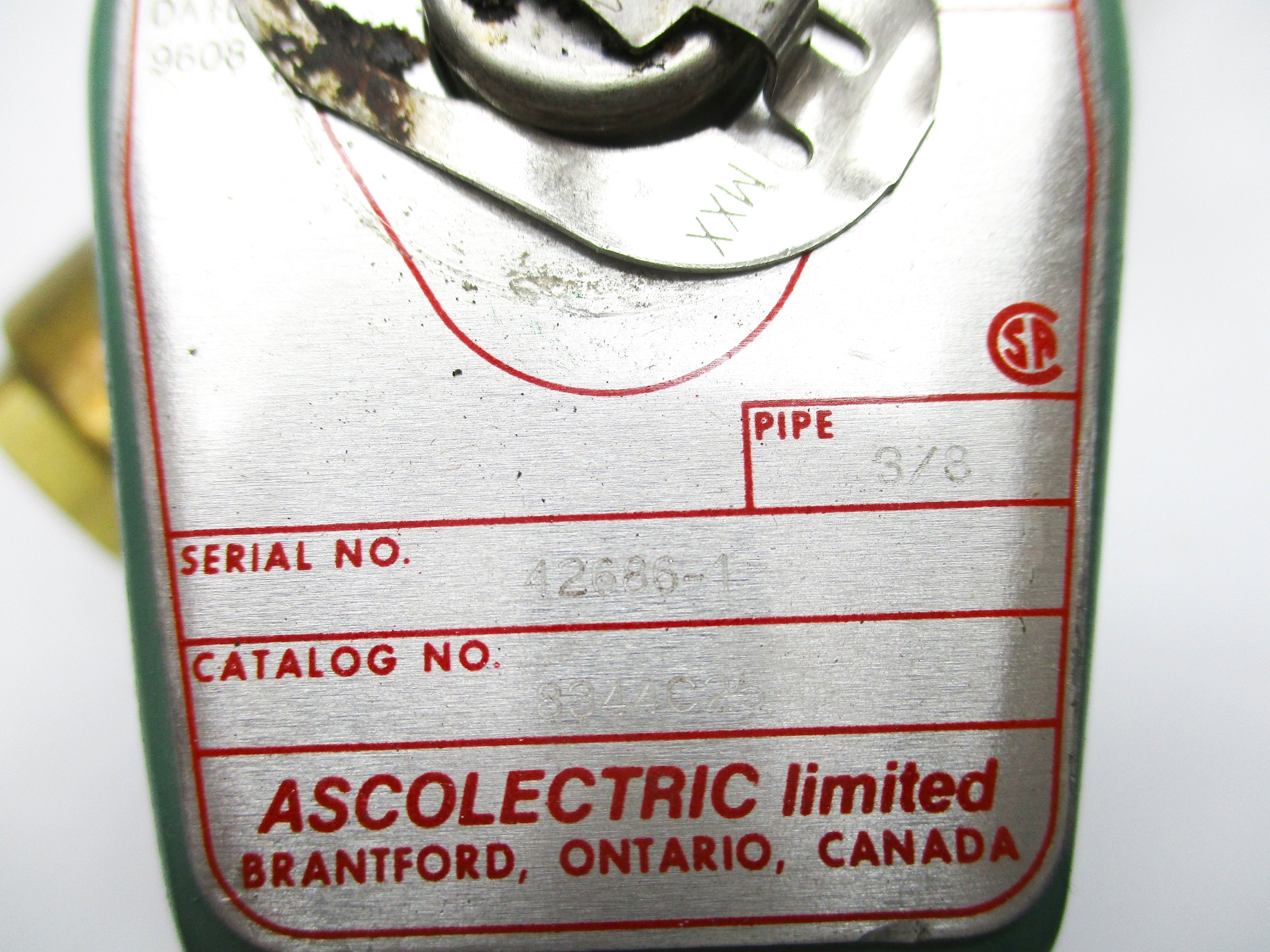 ASCO 8344C25 120V 10-250PSI 3/8" UNMP