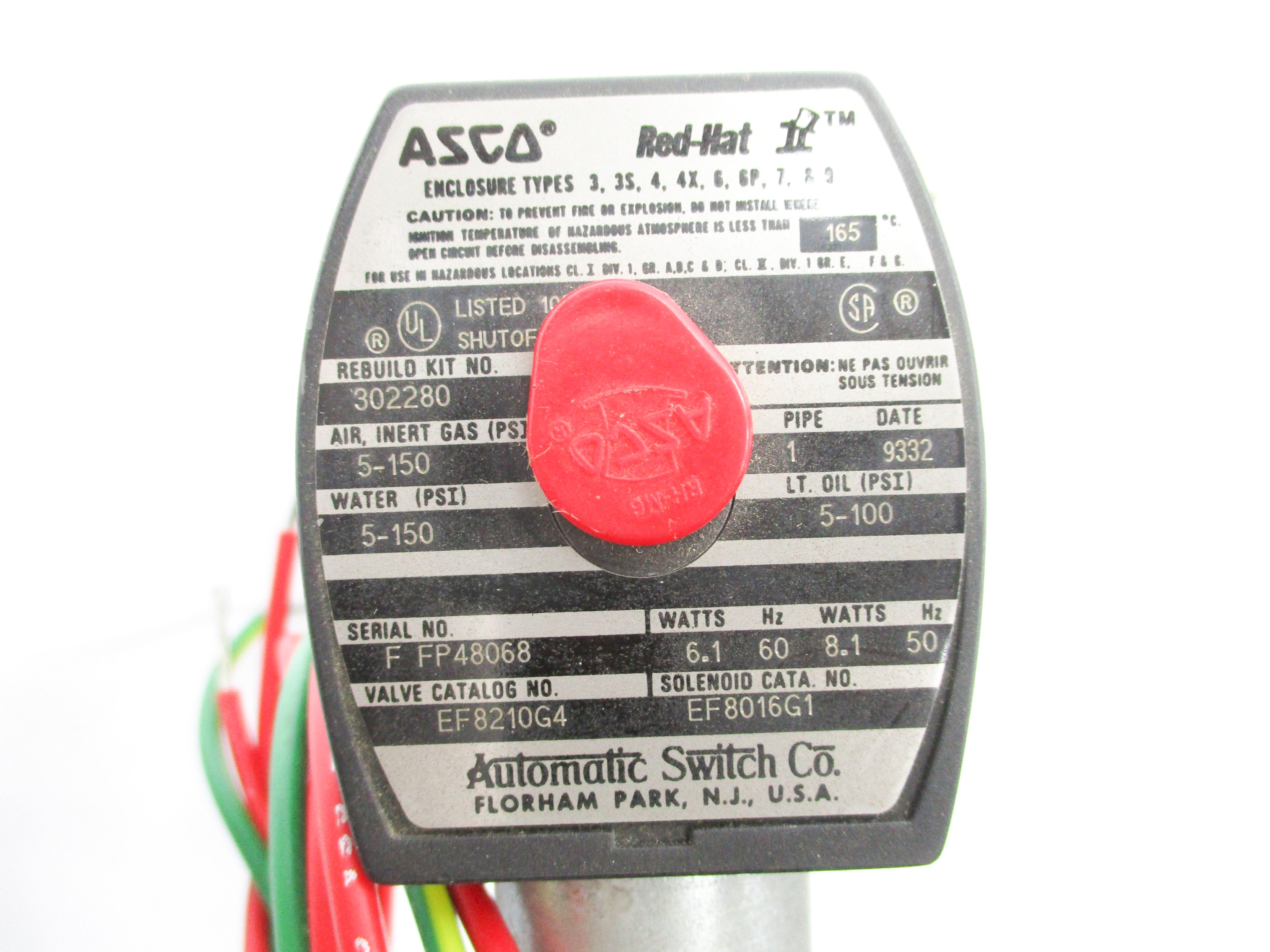 ASCO EF8210G4 120/60 110/50 5-150PSI NSNP
