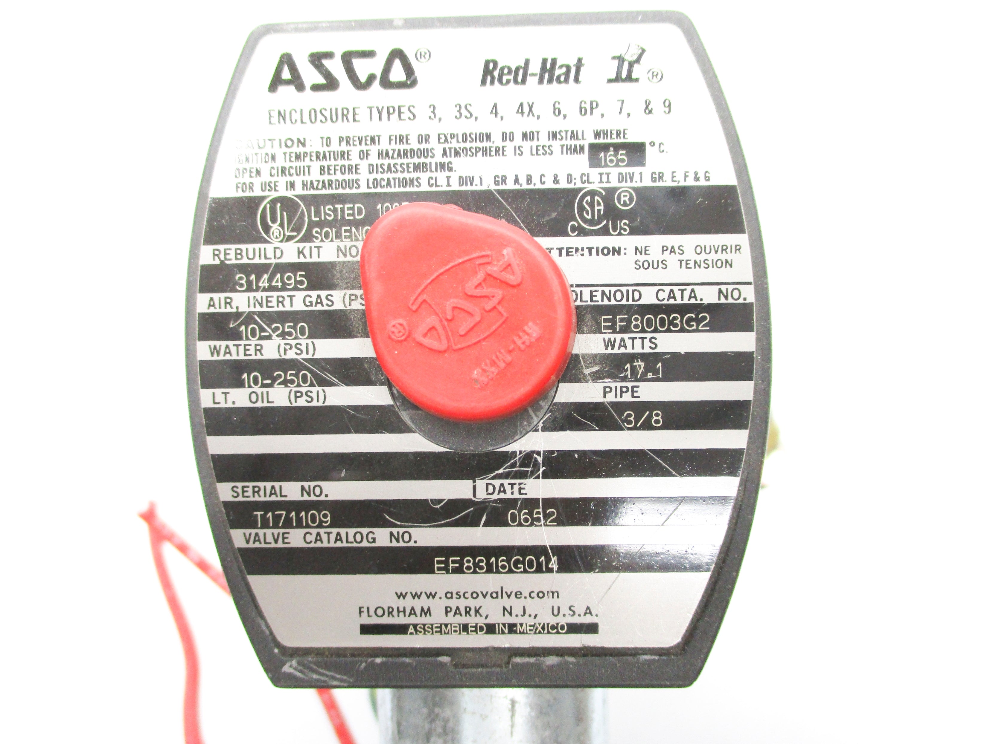 ASCO EF8316G014 110/120V 10-250PSI UNMP