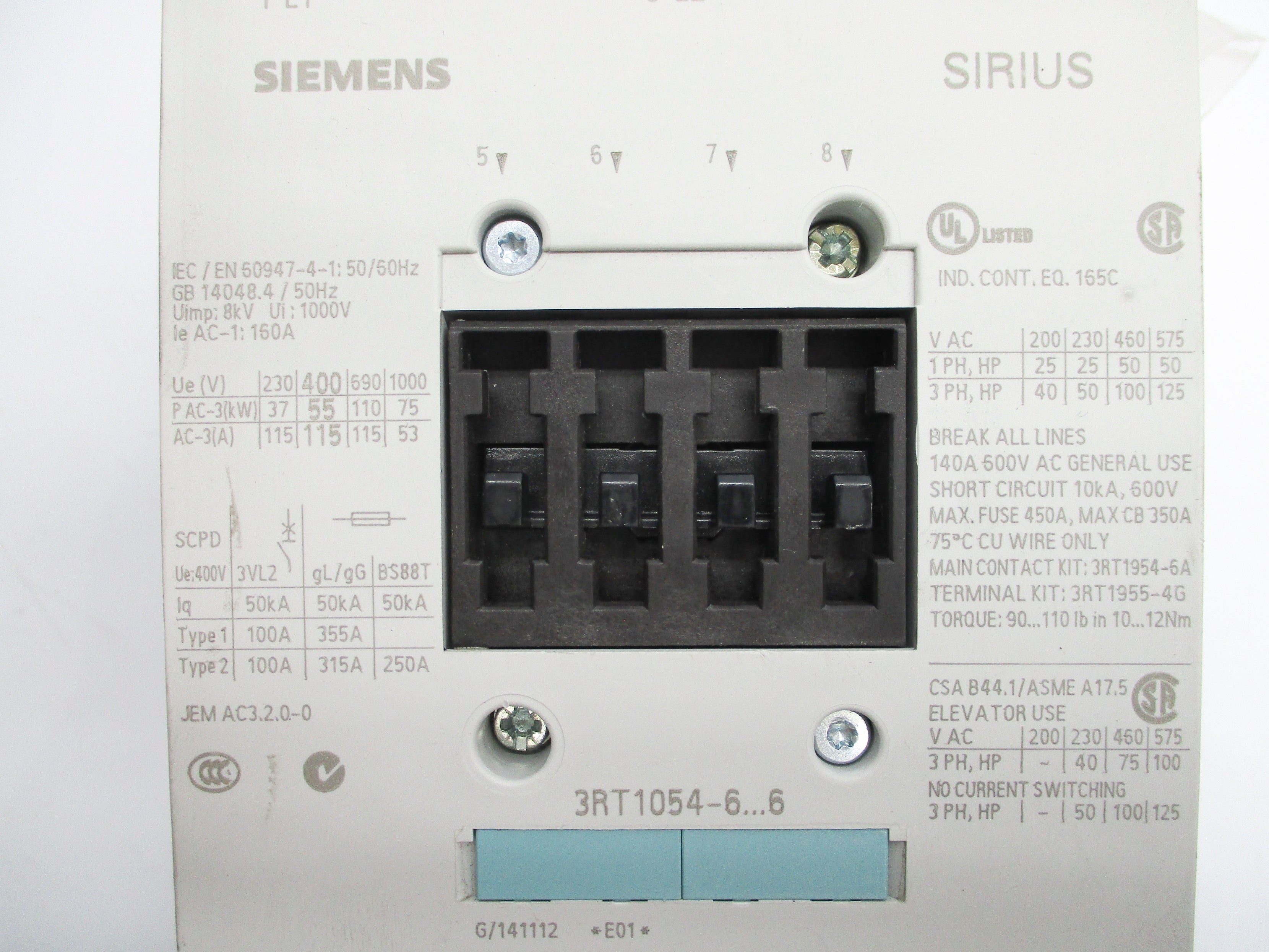 SIEMENS 3RT1054-6AF36 110/127V NSNP