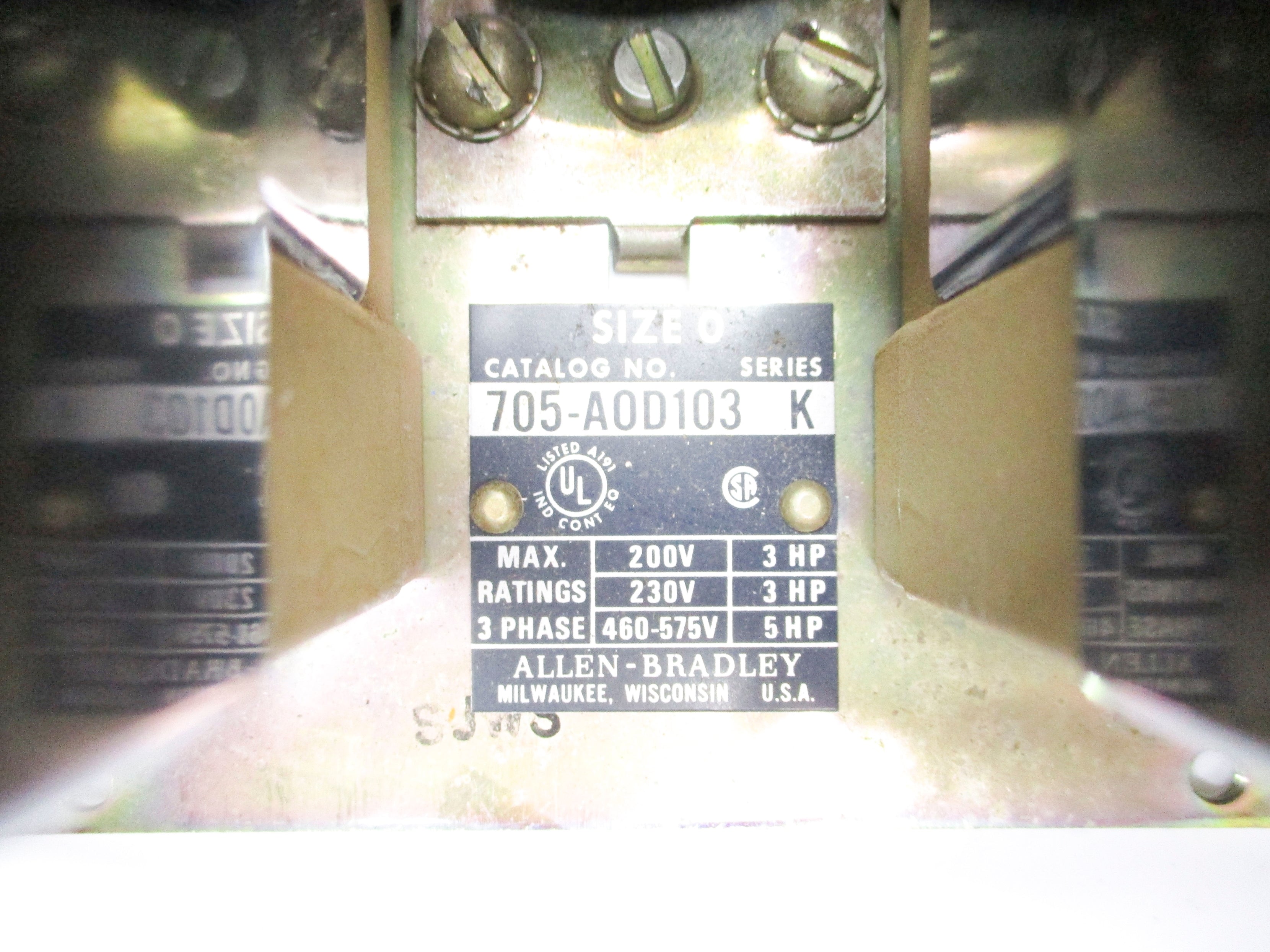 ALLEN BRADLEY 705-AOD103 SER. K NSNP