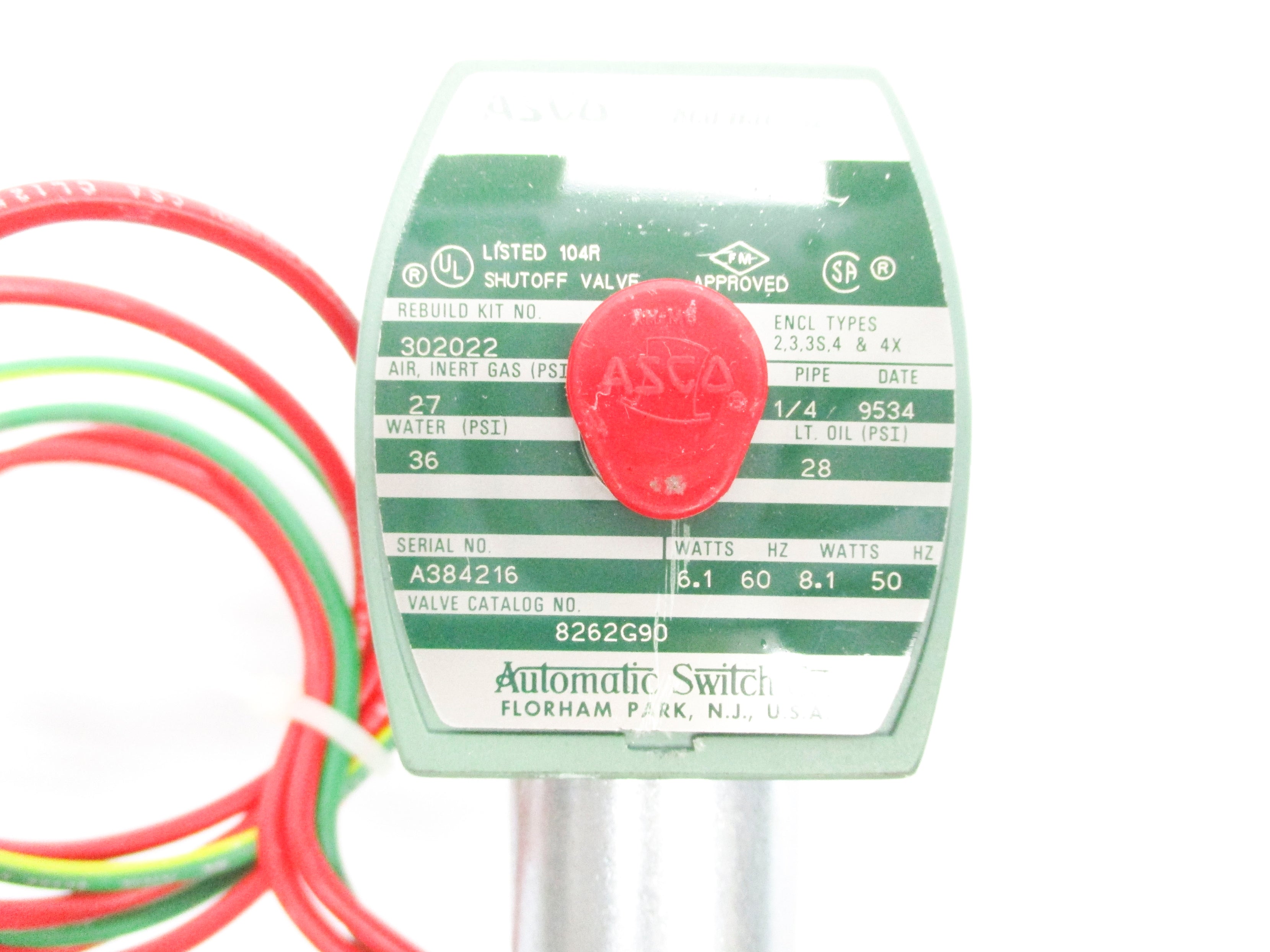 ASCO 8262G90 110/120V 36PSI UNMP