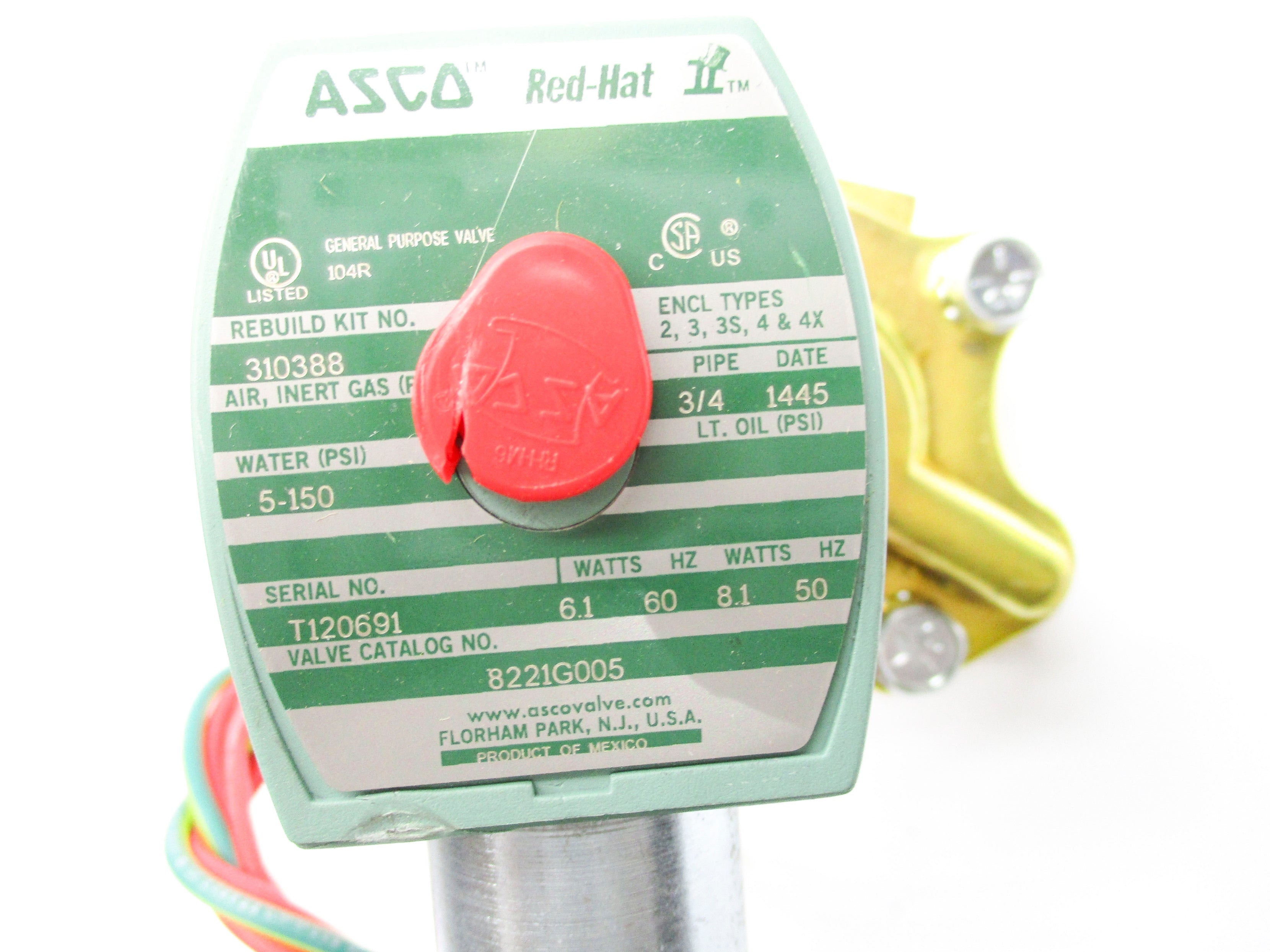 ASCO 8221G005 120/60 110/50 5-150PSI NSNP