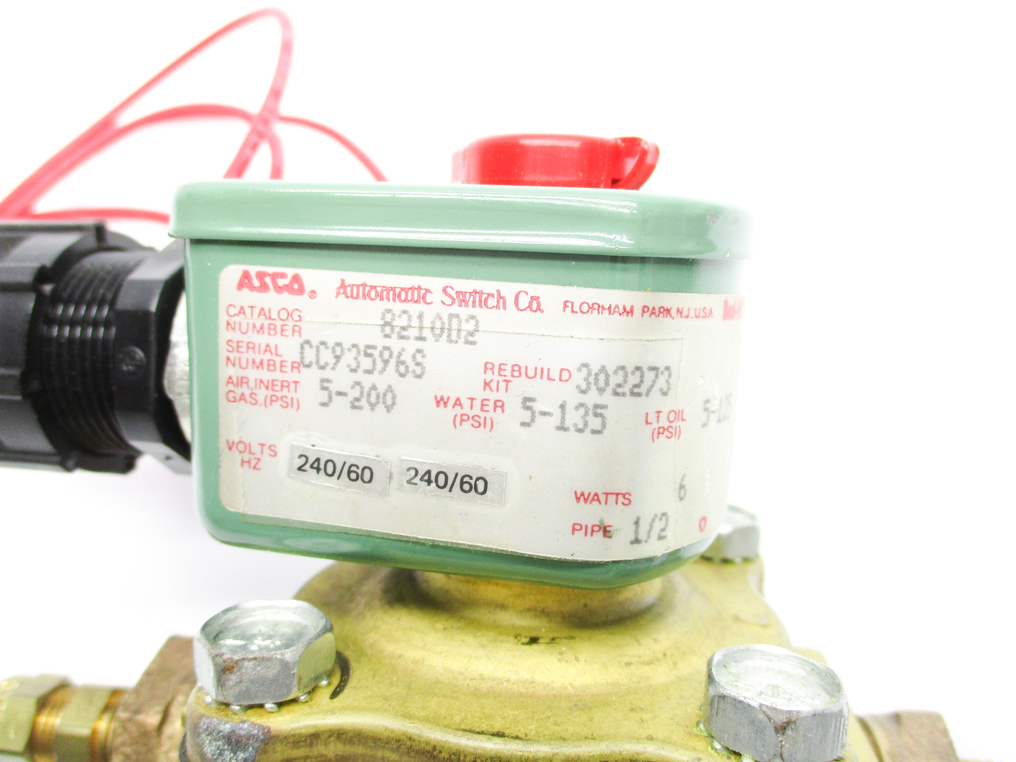 ASCO 8210D2 240V 5-200PSI (AS PICTURED) 1/2' UNMP