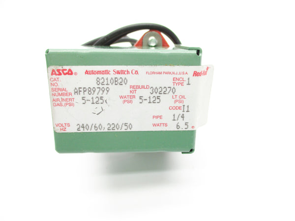 ASCO 8210B20 220/240V 5-125PSI 1/4" NSNP
