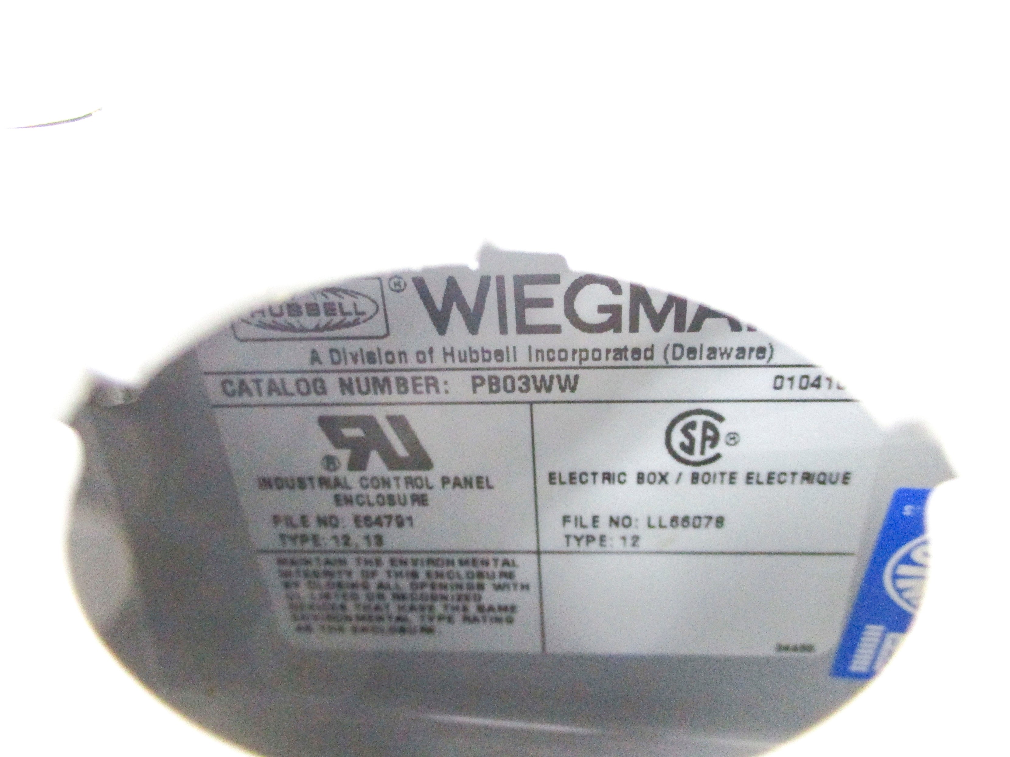 HUBBELL PB03WW NSMP