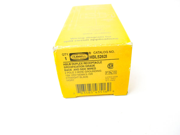 HUBBELL HBL5262I 125V 15A NSMP