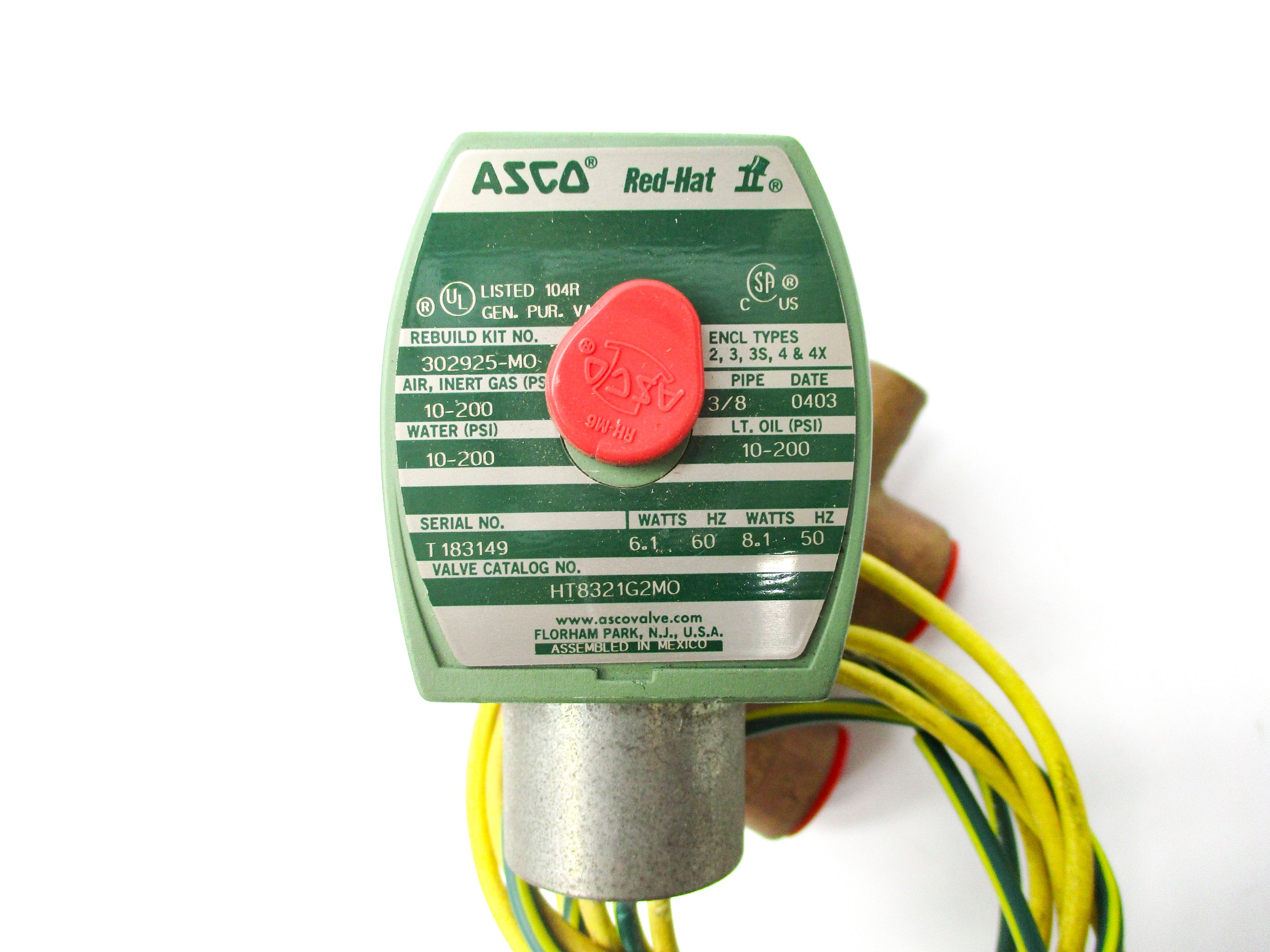 ASCO HT8321G2MO 110/120V 10-200PSI NSNP