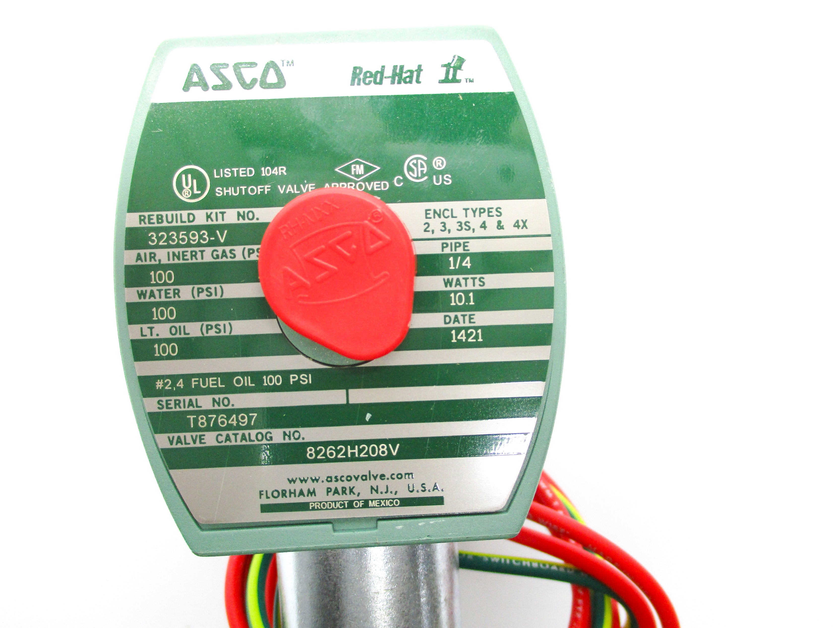 ASCO 8262H208V 120/60 110/50 100PSI NSNP