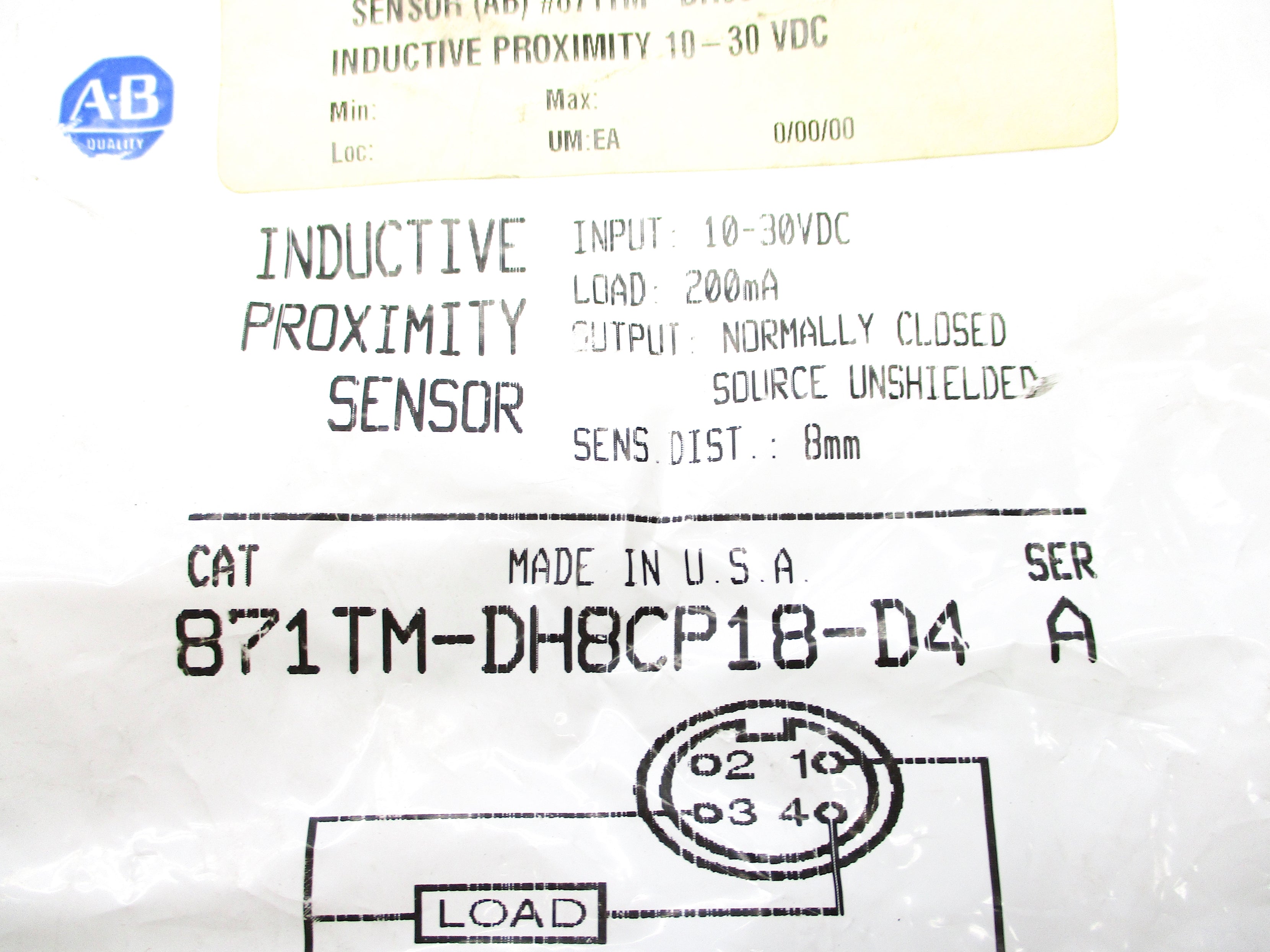 ALLEN BRADLEY 871TM-DH8CP18-D4 SER. A NSMP