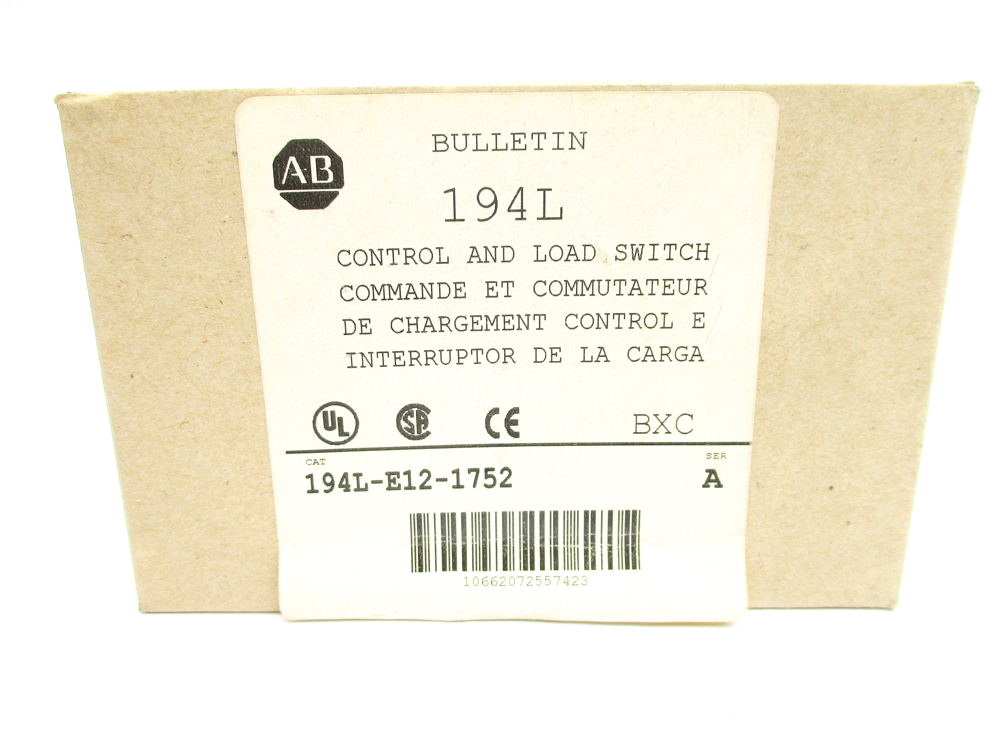 ALLEN BRADLEY 194L-E12-1752 SER. A (BR/WH) NSMP