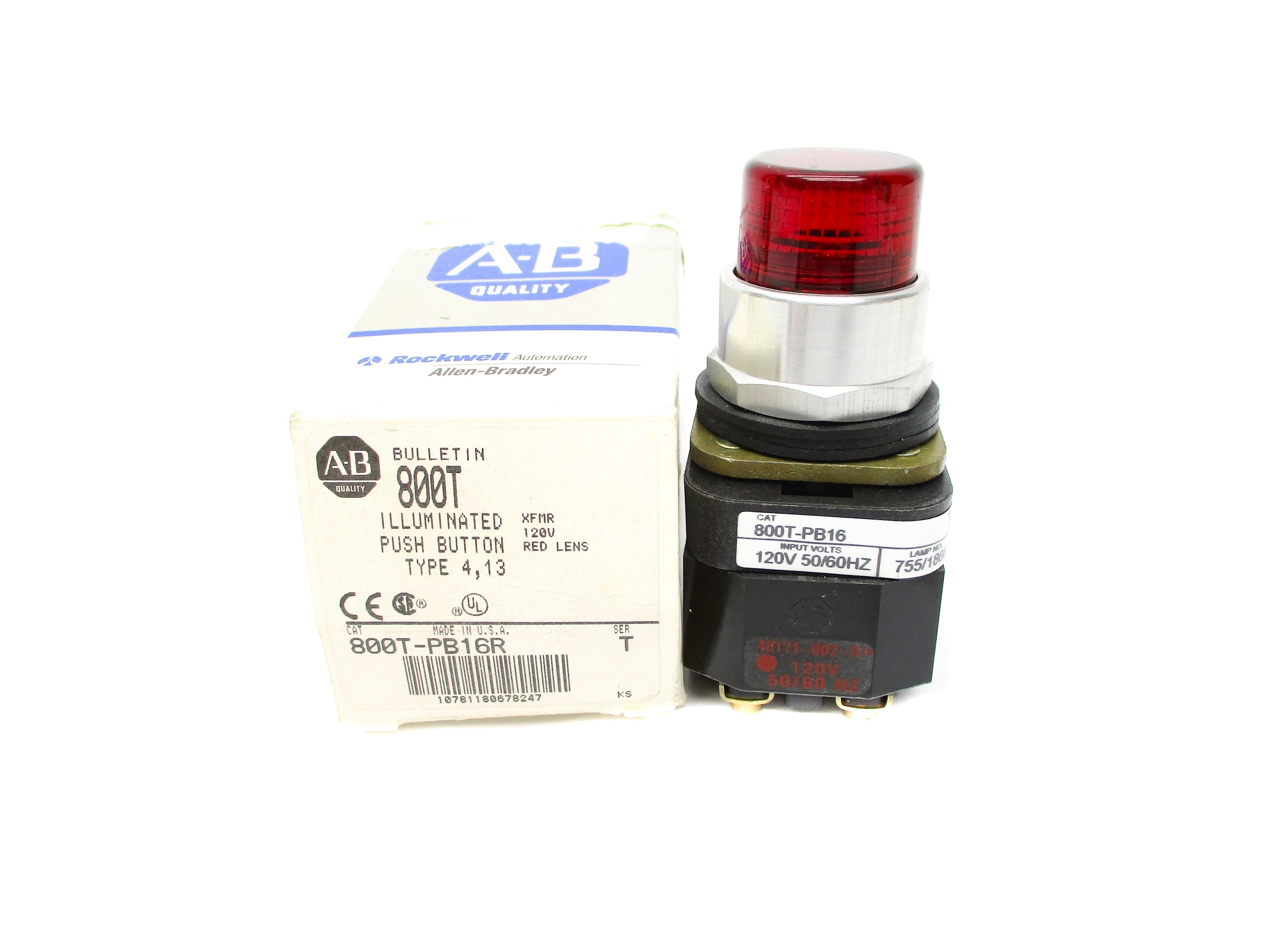ALLEN BRADLEY 800T-PB16R SER. T 120V (GY/BL) NSMP
