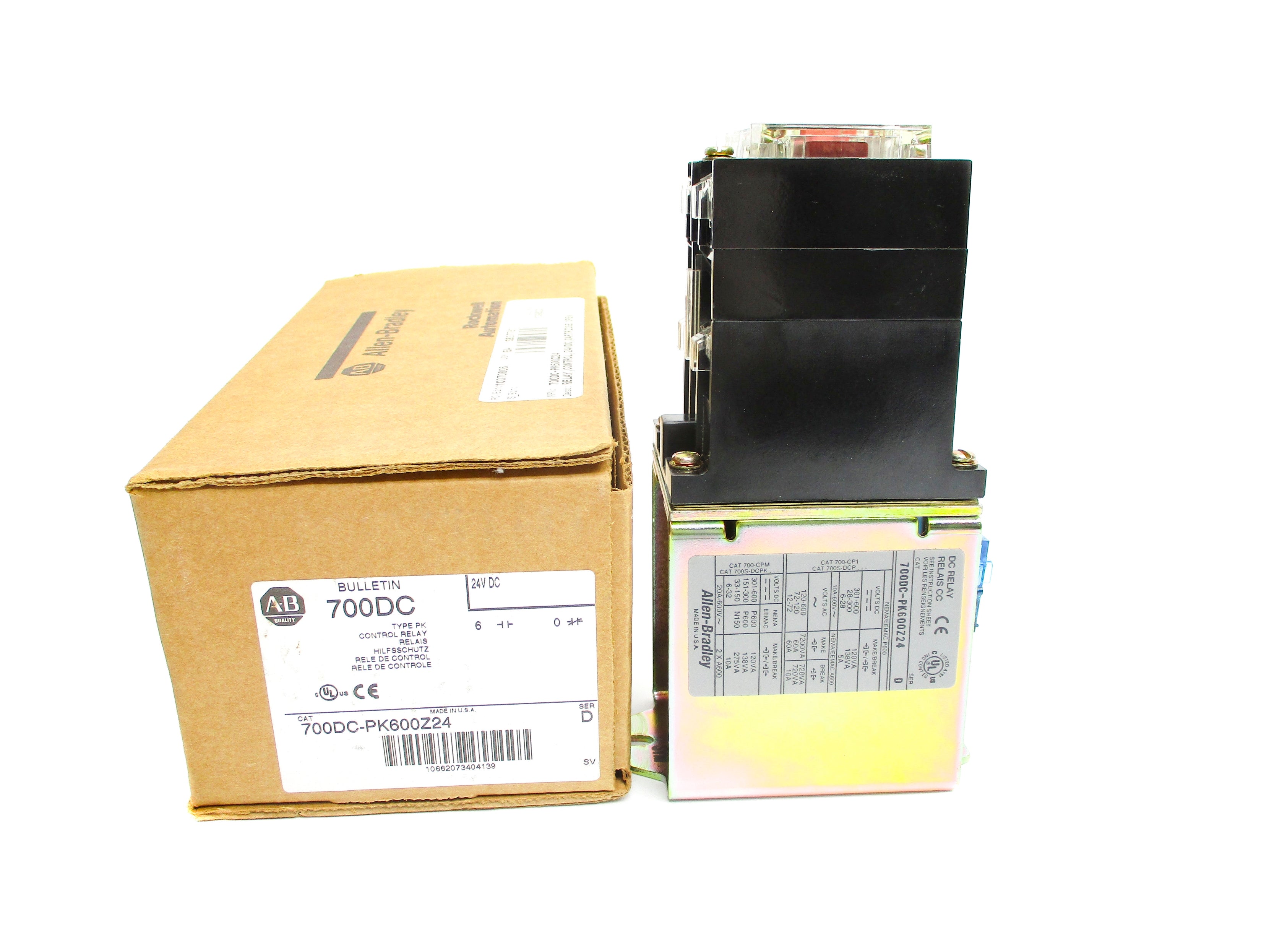 ALLEN BRADLEY 700DC-PK600Z24 SER. D 24VDC (BR/WH) NSMP