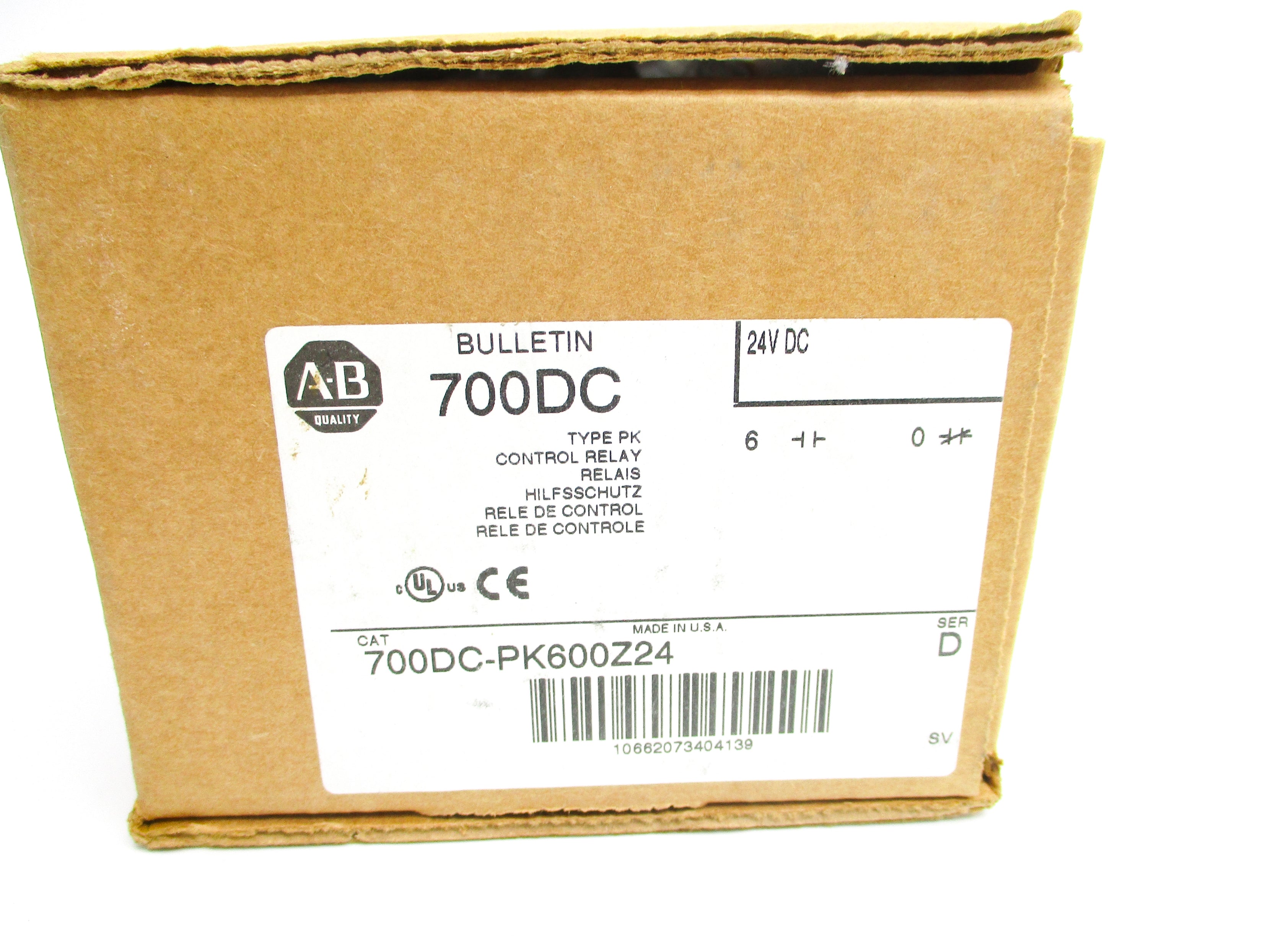 ALLEN BRADLEY 700DC-PK600Z24 SER. D 24VDC (BR/WH) NSMP