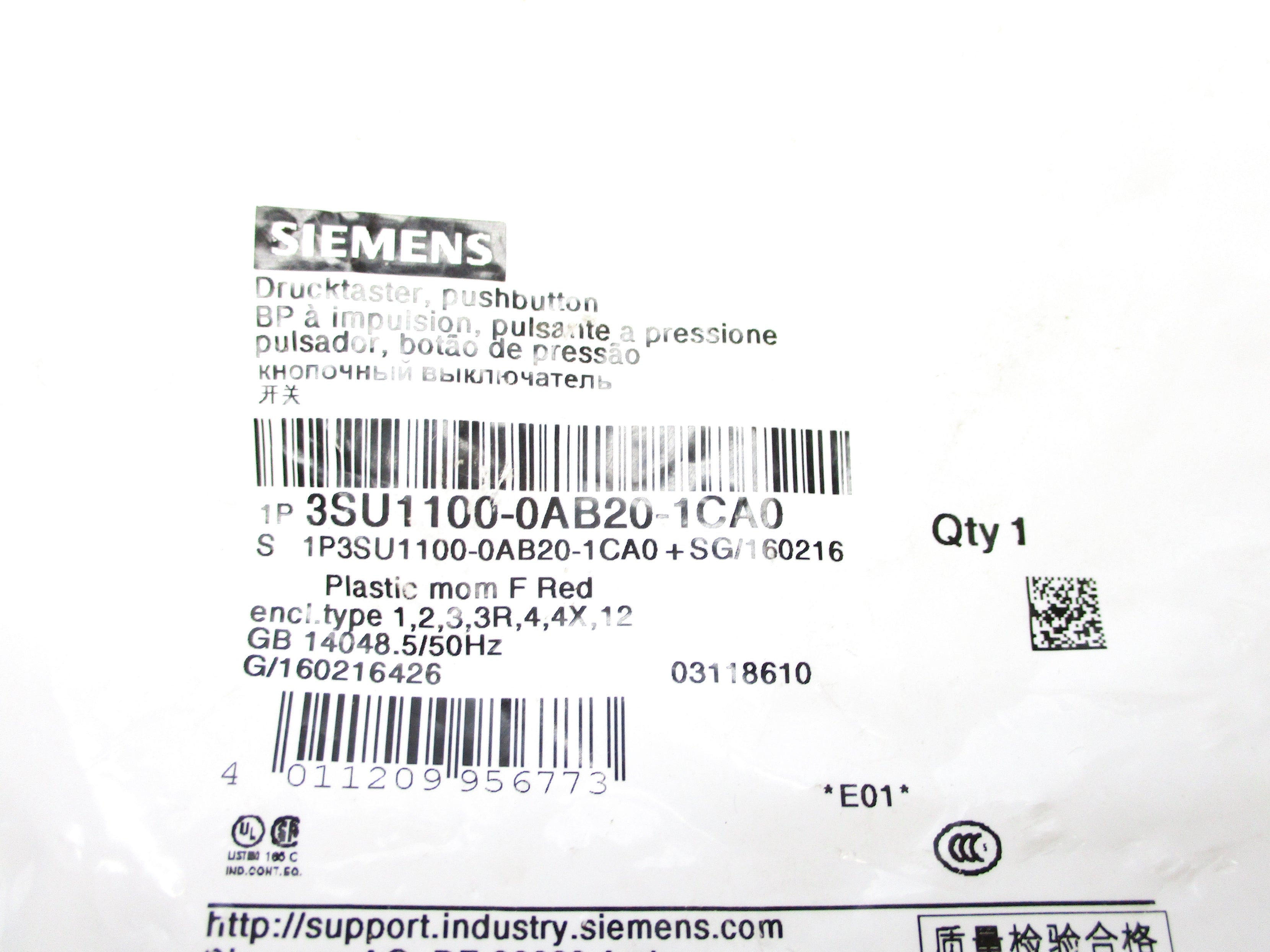 SIEMENS 3SU1100-0AB20-1CA0 NSMP