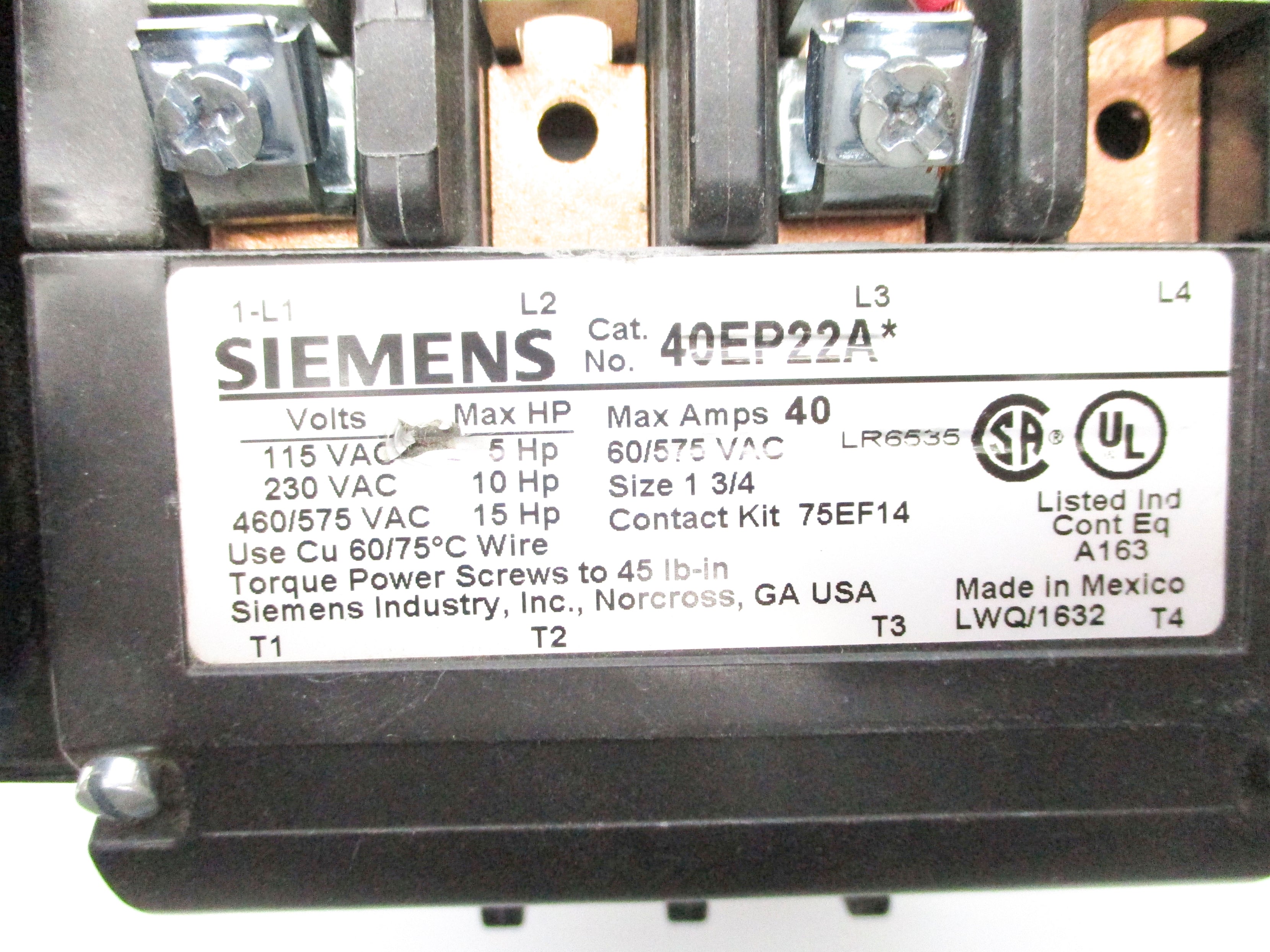 SIEMENS 40EP22A 110/120V NSNP