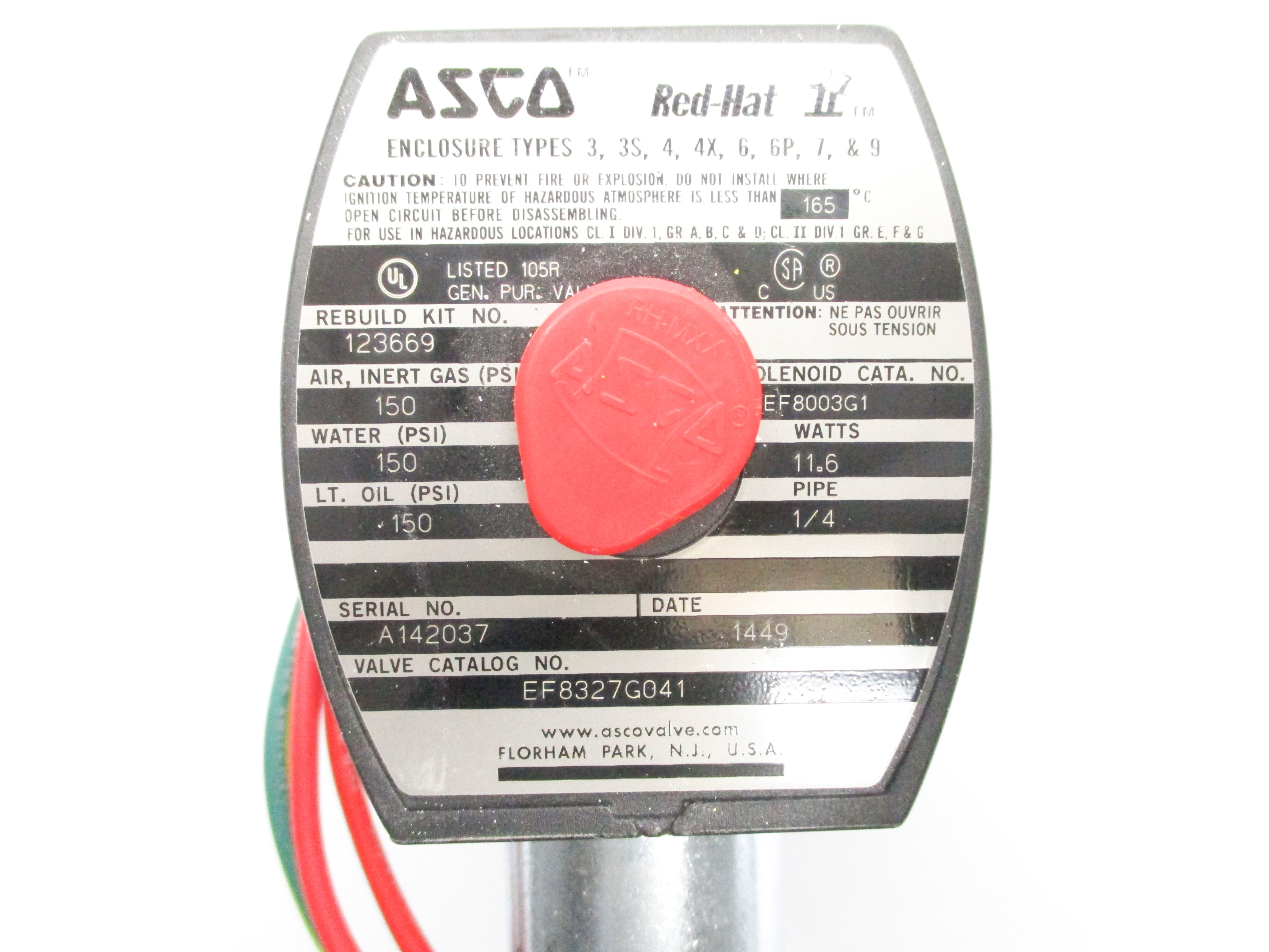 ASCO EF8327G041 110/120V 150PSI NSNP
