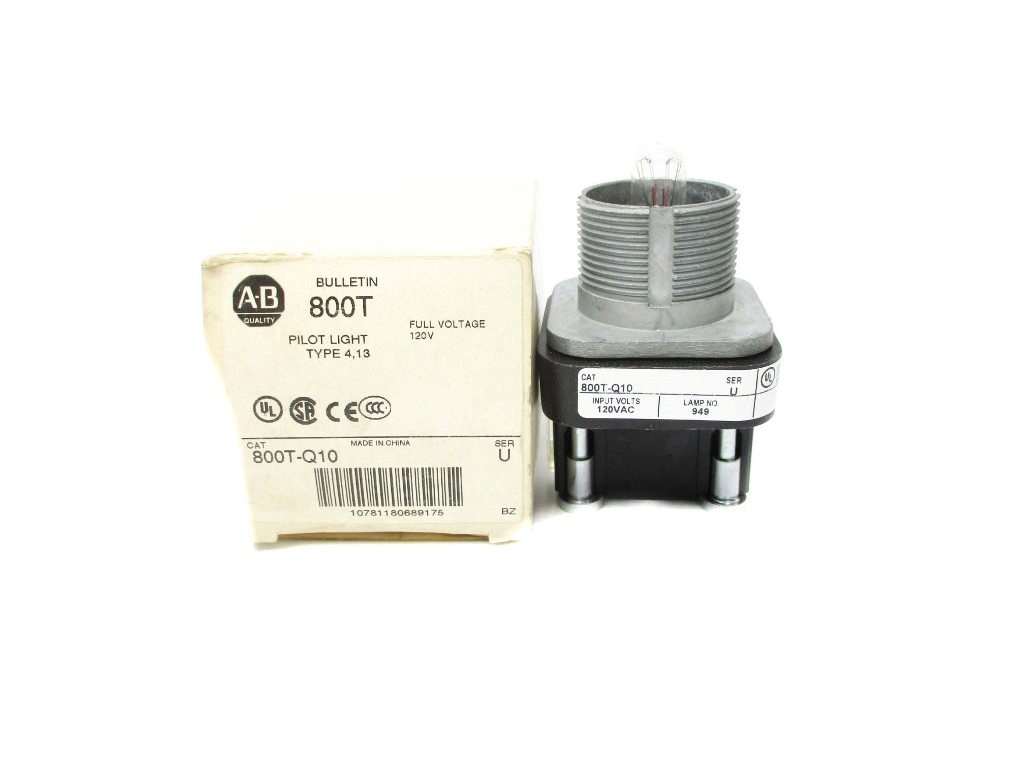 ALLEN BRADLEY 800T-Q10 SER. U (WH) NSMP