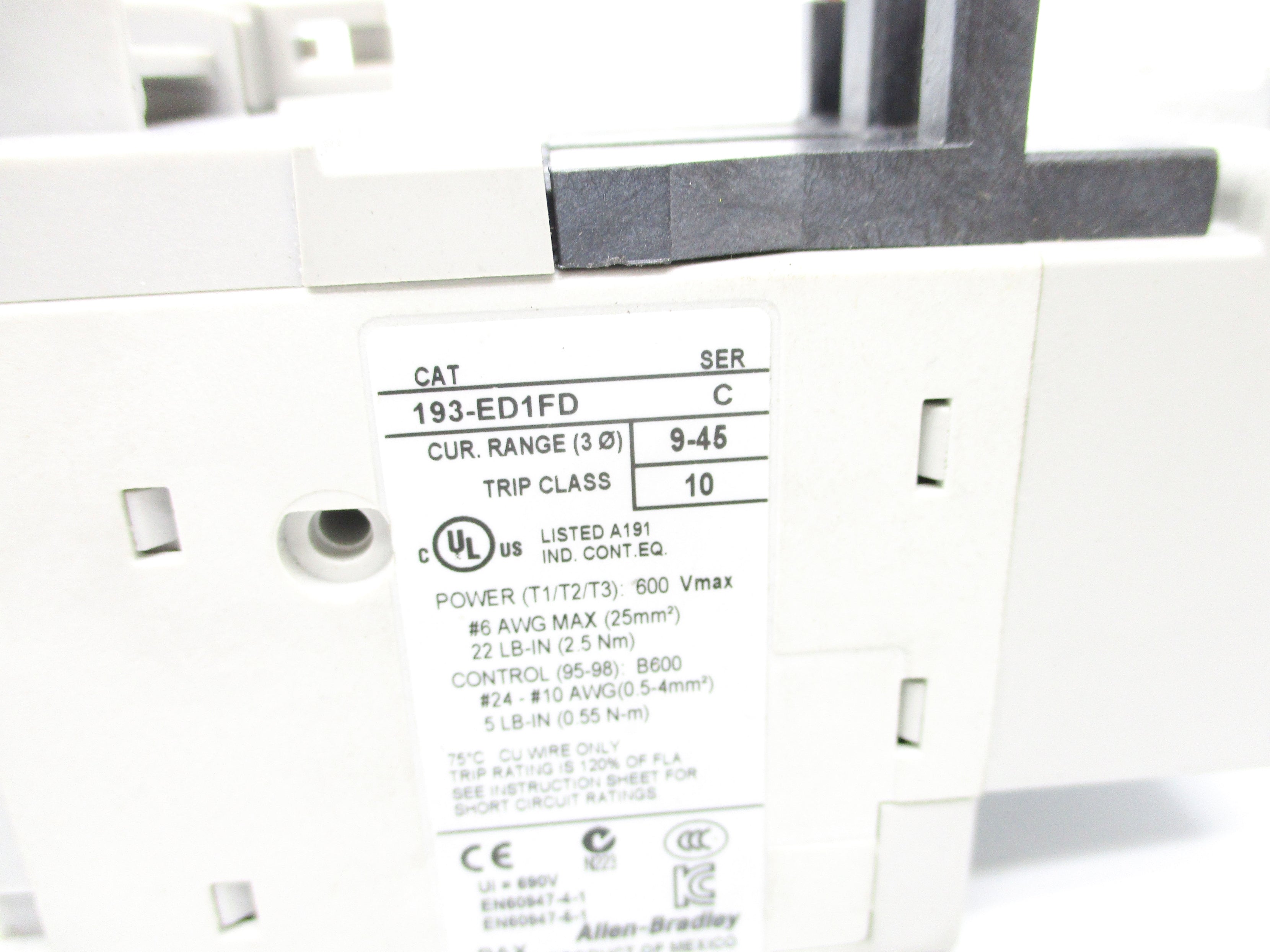 ALLEN BRADLEY 193-ED1FD SER. C 9-45A NSNP