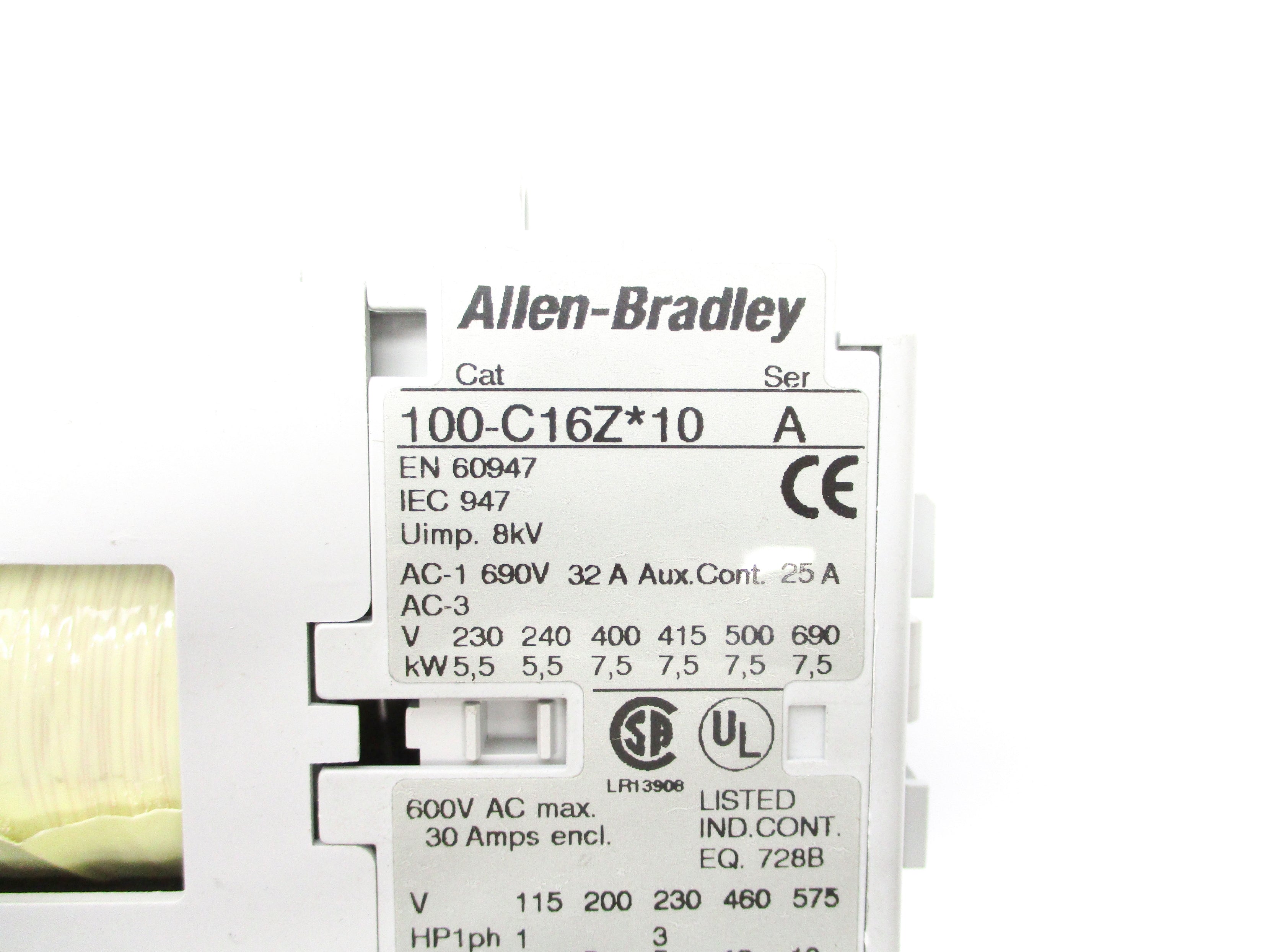 ALLEN BRADLEY 100-C16ZJ10 SER. A 24VDC NSNP