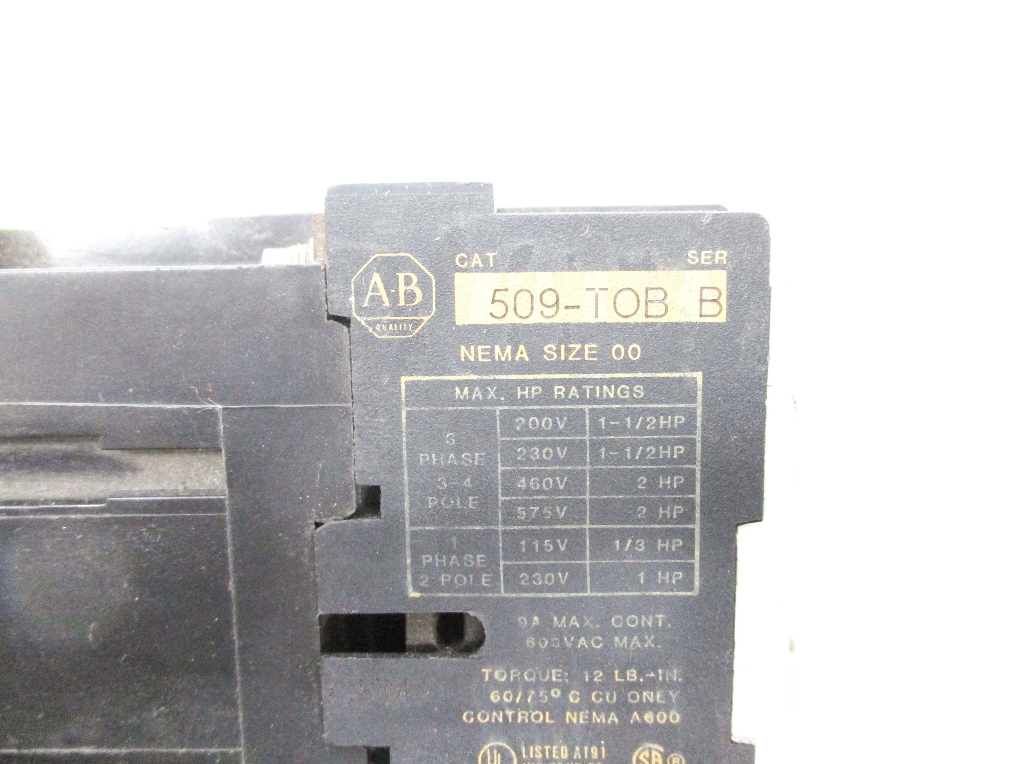 ALLEN BRADLEY 509-TOB SER. B UNMP