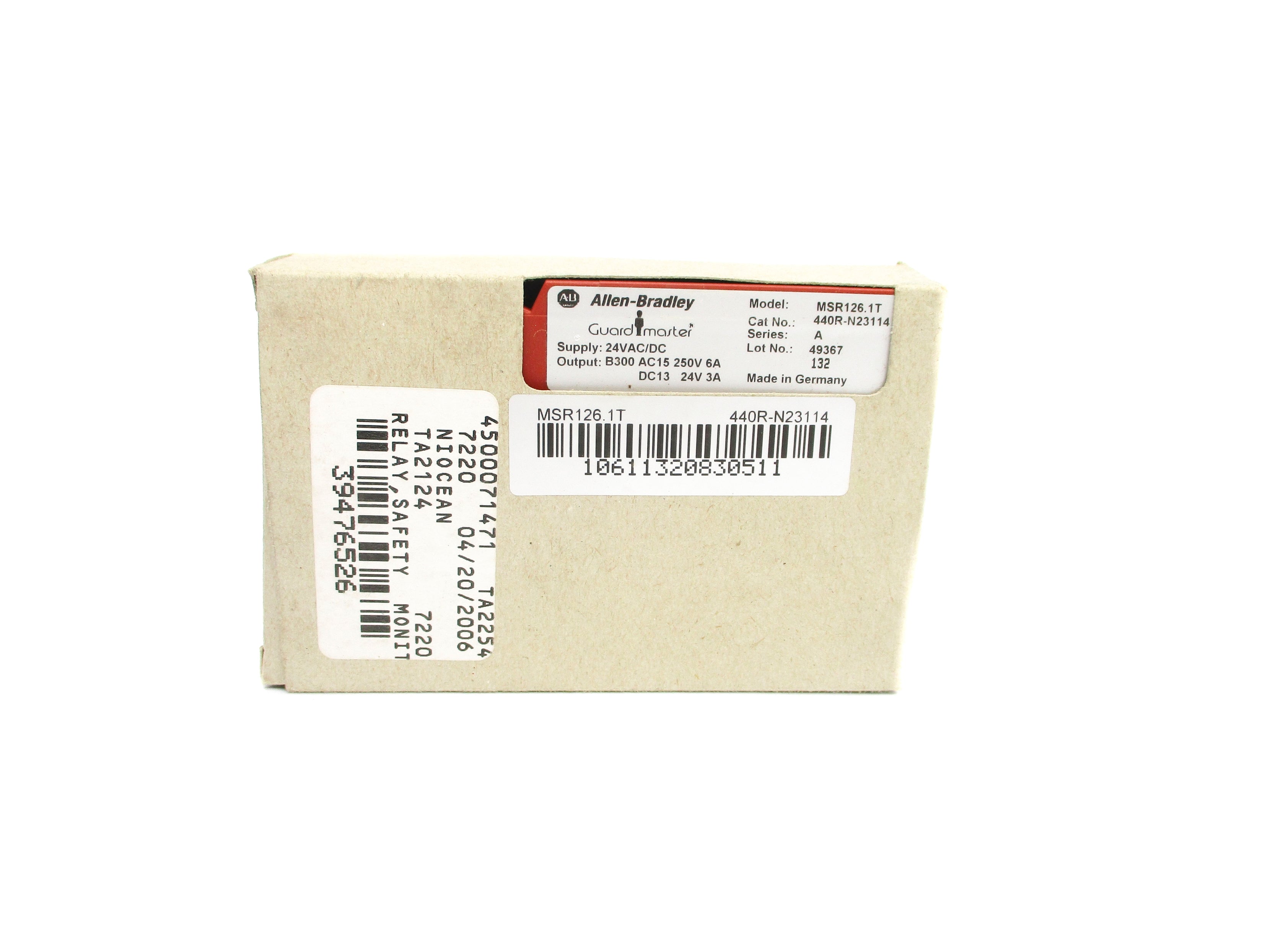 ALLEN BRADLEY 440R-N23114 MSR126.1T SER. A 24VAC/DC (WH) NSMP