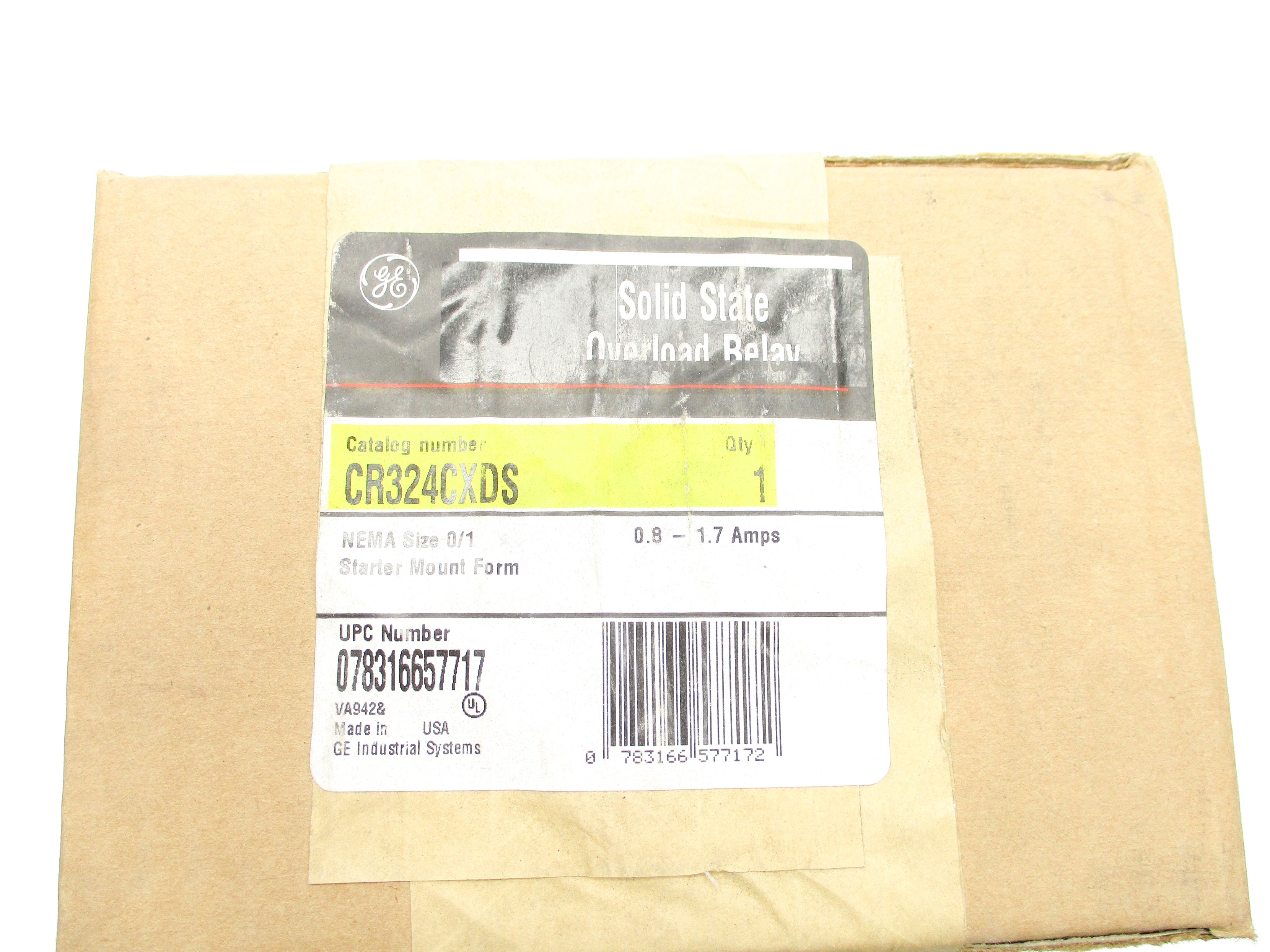 GENERAL ELECTRIC CR324CXDS 0.8-1.7A NSFS