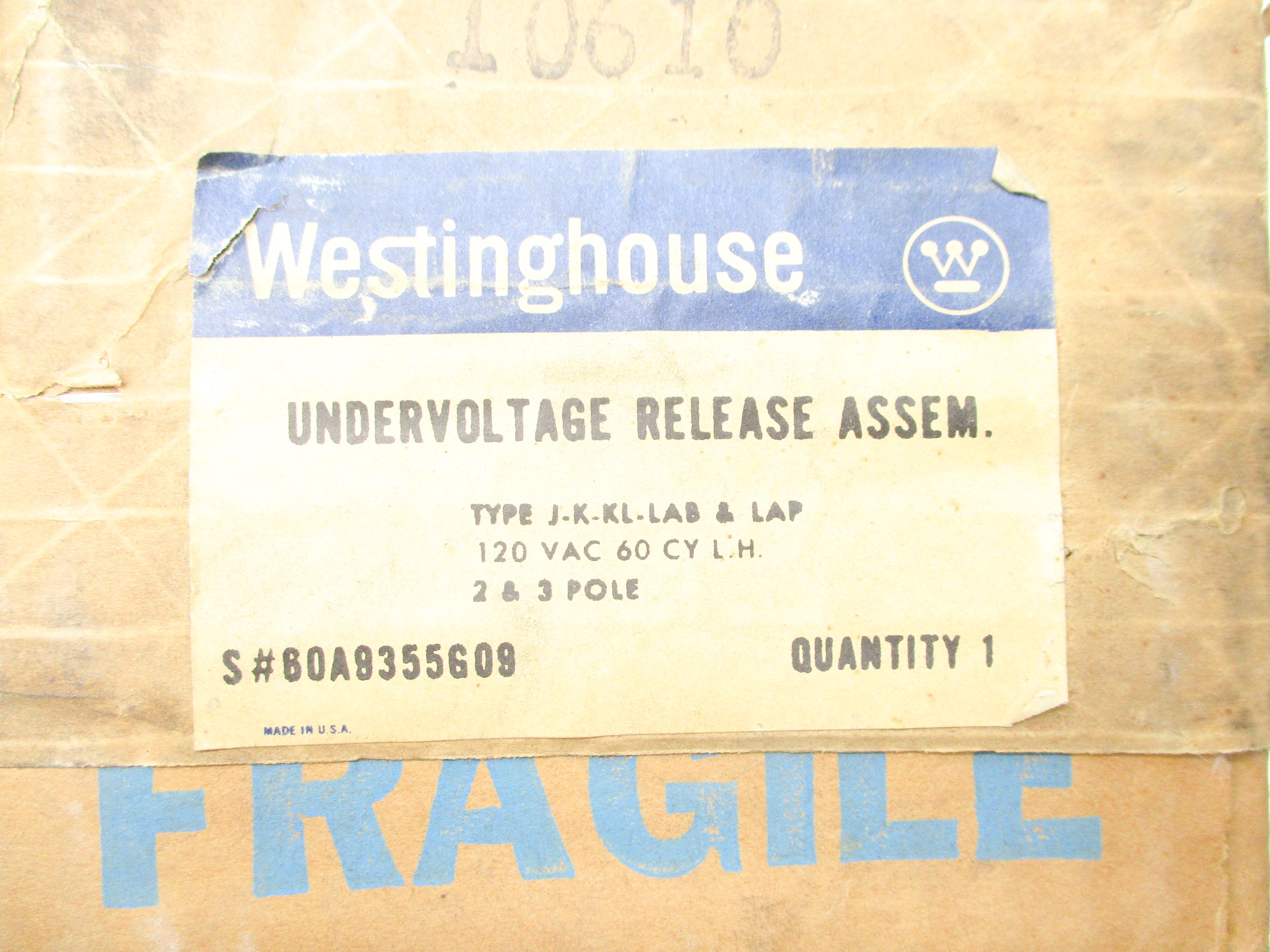 WESTINGHOUSE 60A9355G09 NSFS