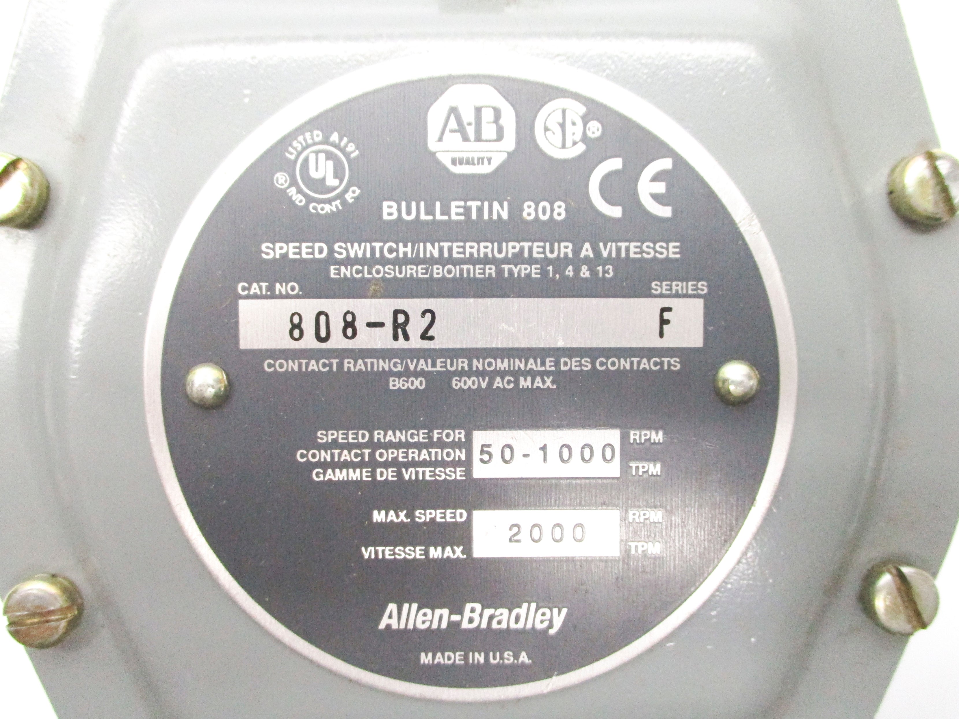 ALLEN BRADLEY 808-R2 SER. F NSNP