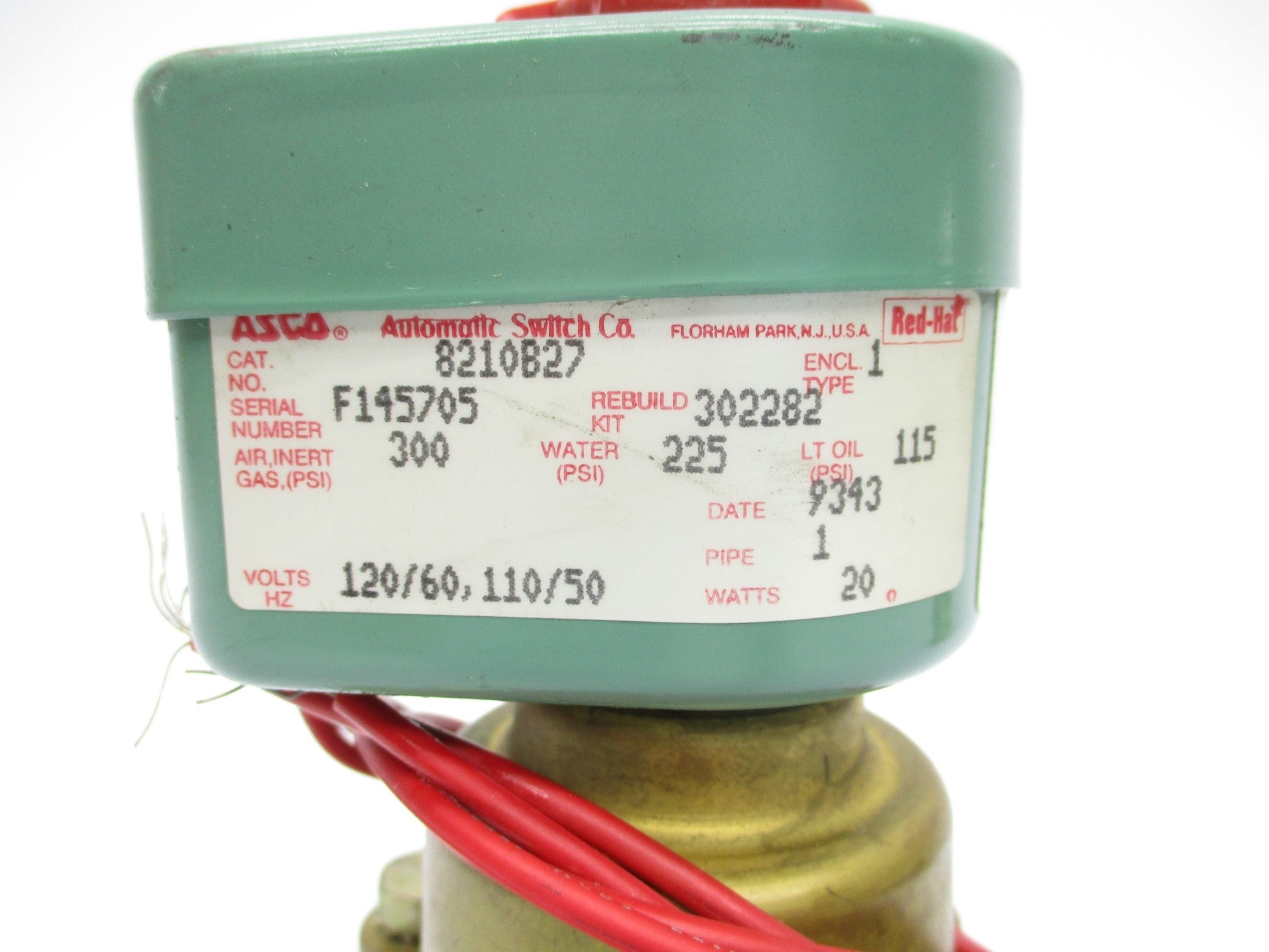 ASCO 8210B27 120/60 110/50 300PSI NSNP