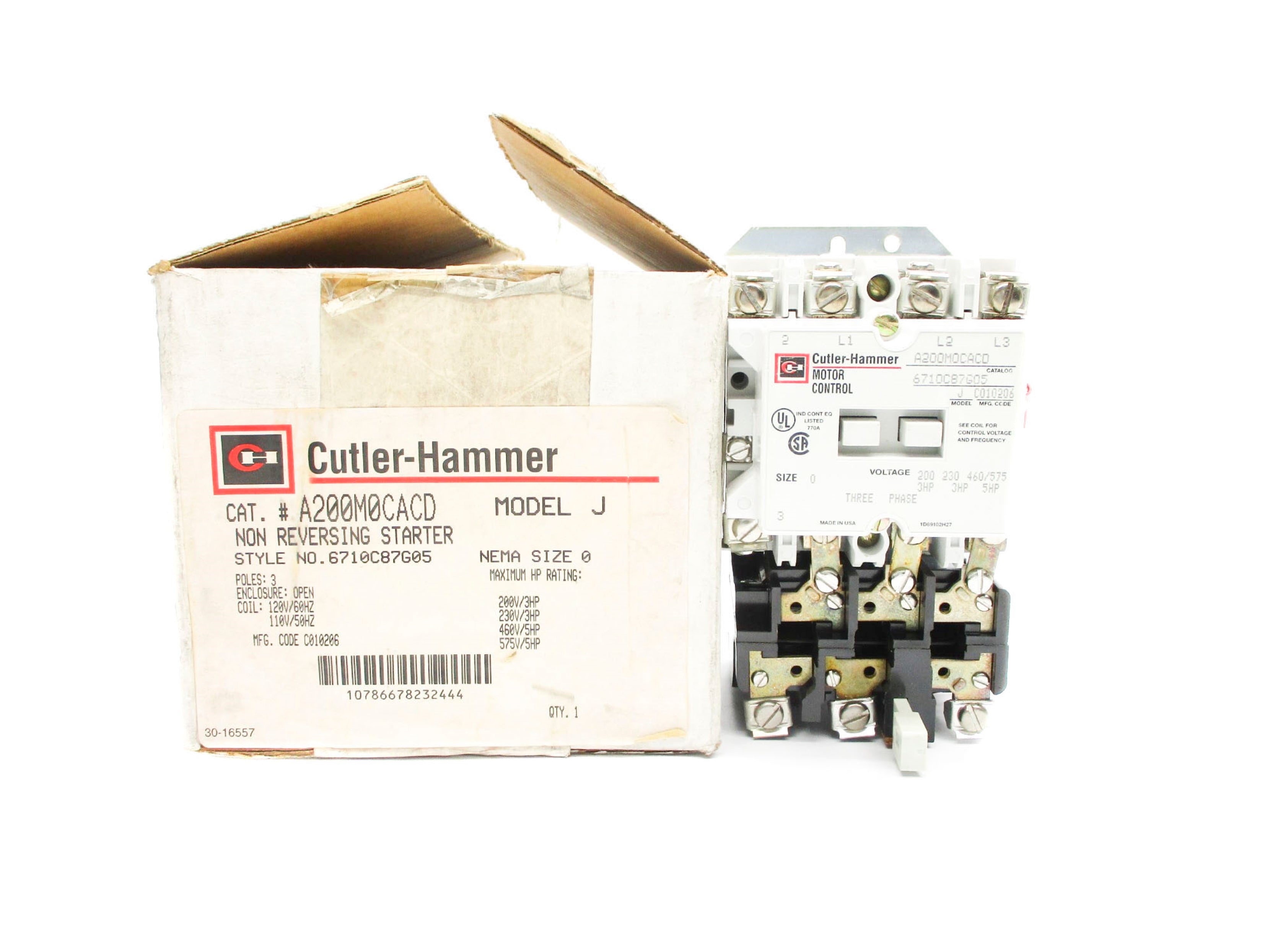 CUTLER HAMMER A200M0CACD NSMP