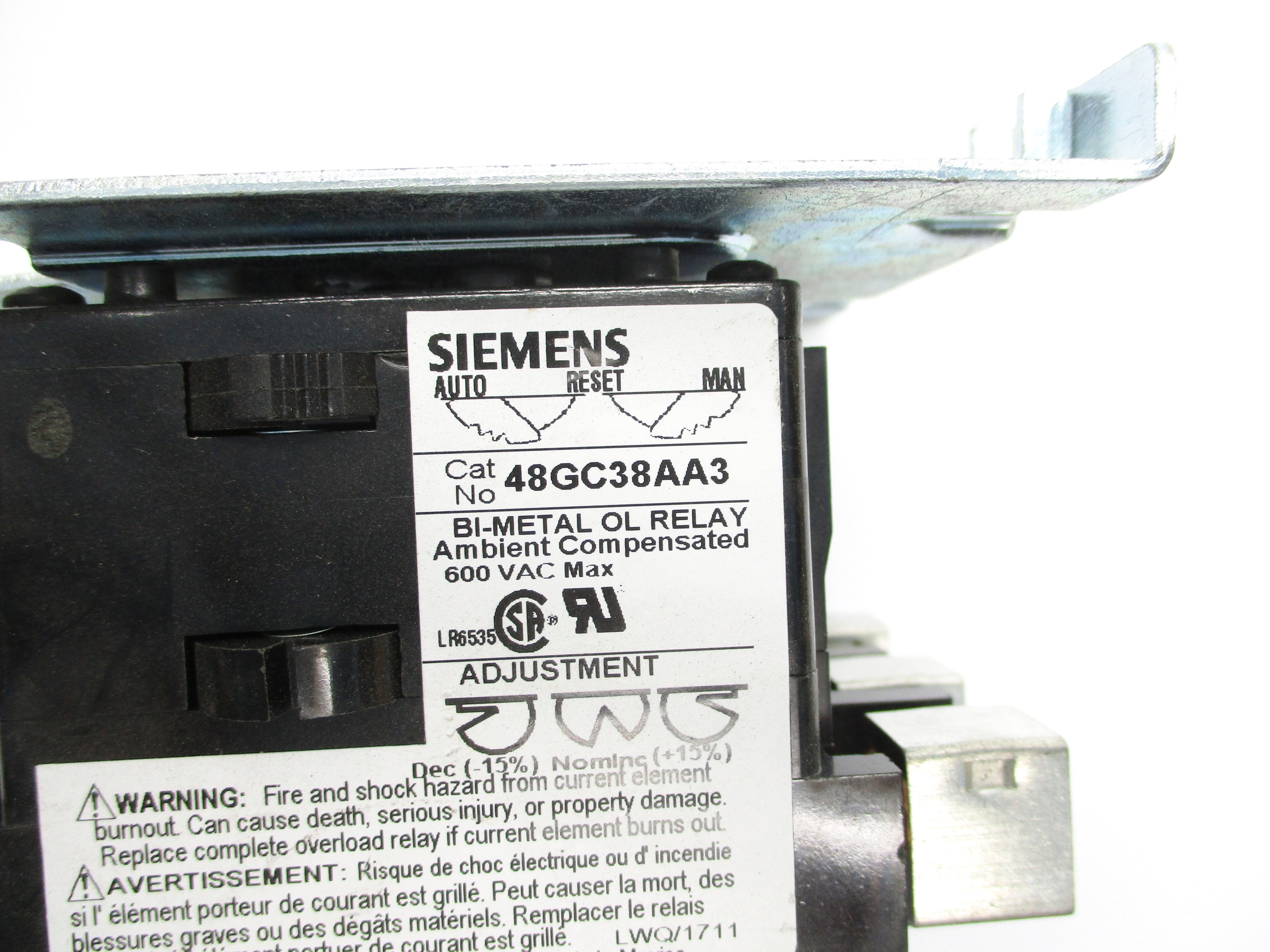 SIEMENS 48GC38AA3 600VAC NSNP