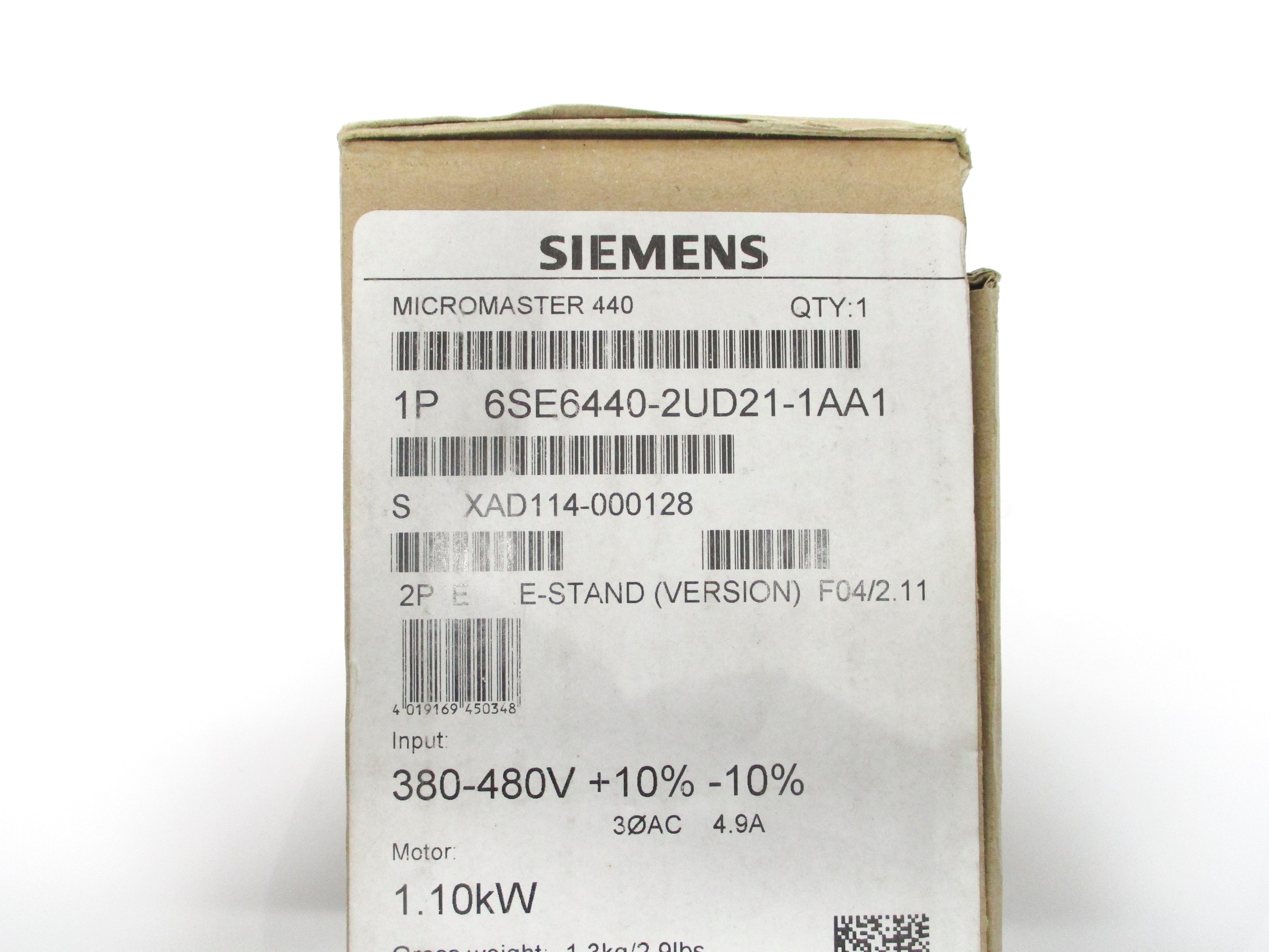SIEMENS 6SE6440-2UD21-1AA1 NSMP