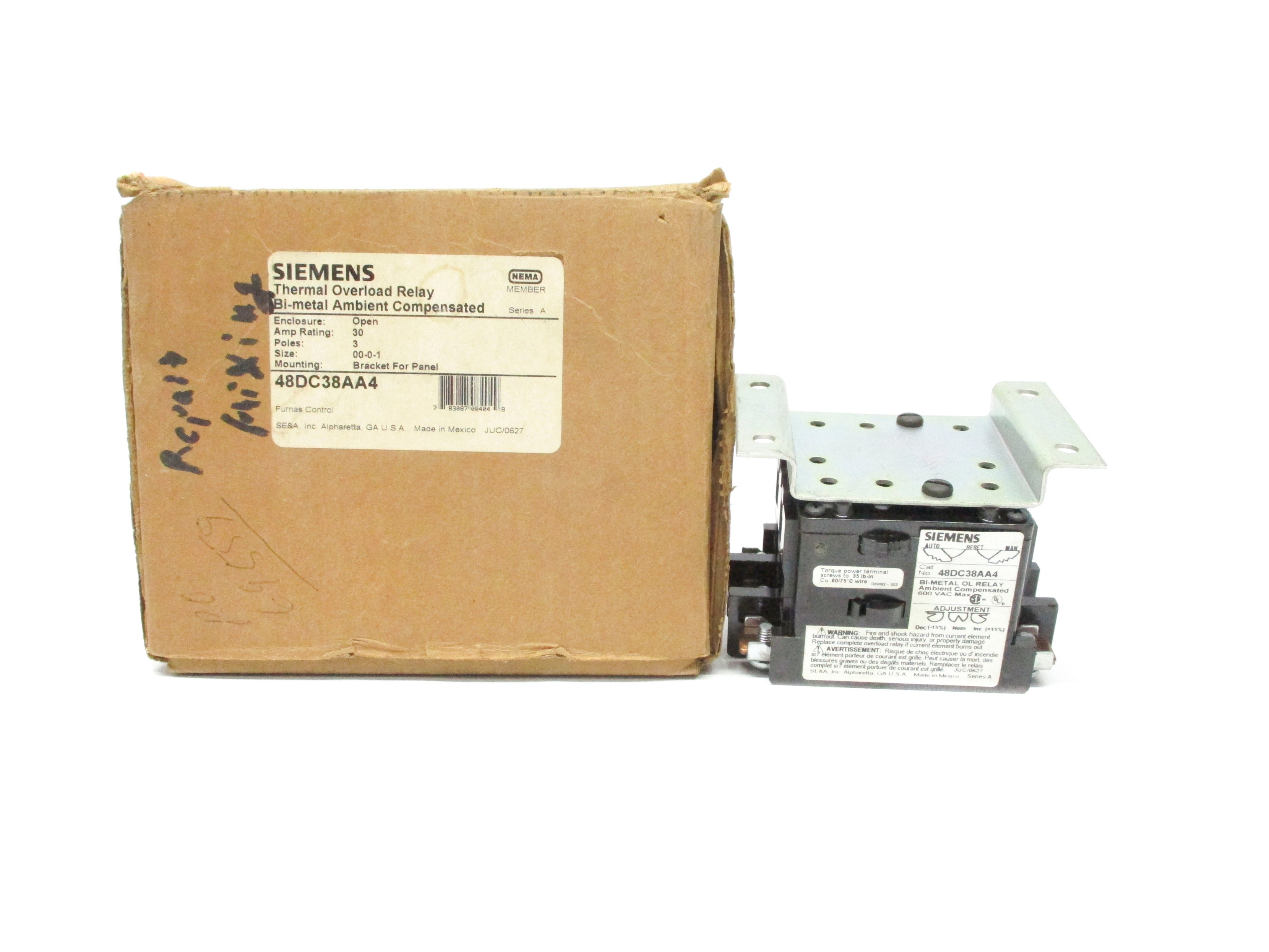 SIEMENS 48DC38AA4 SER. A 30A 600VAC NSMP