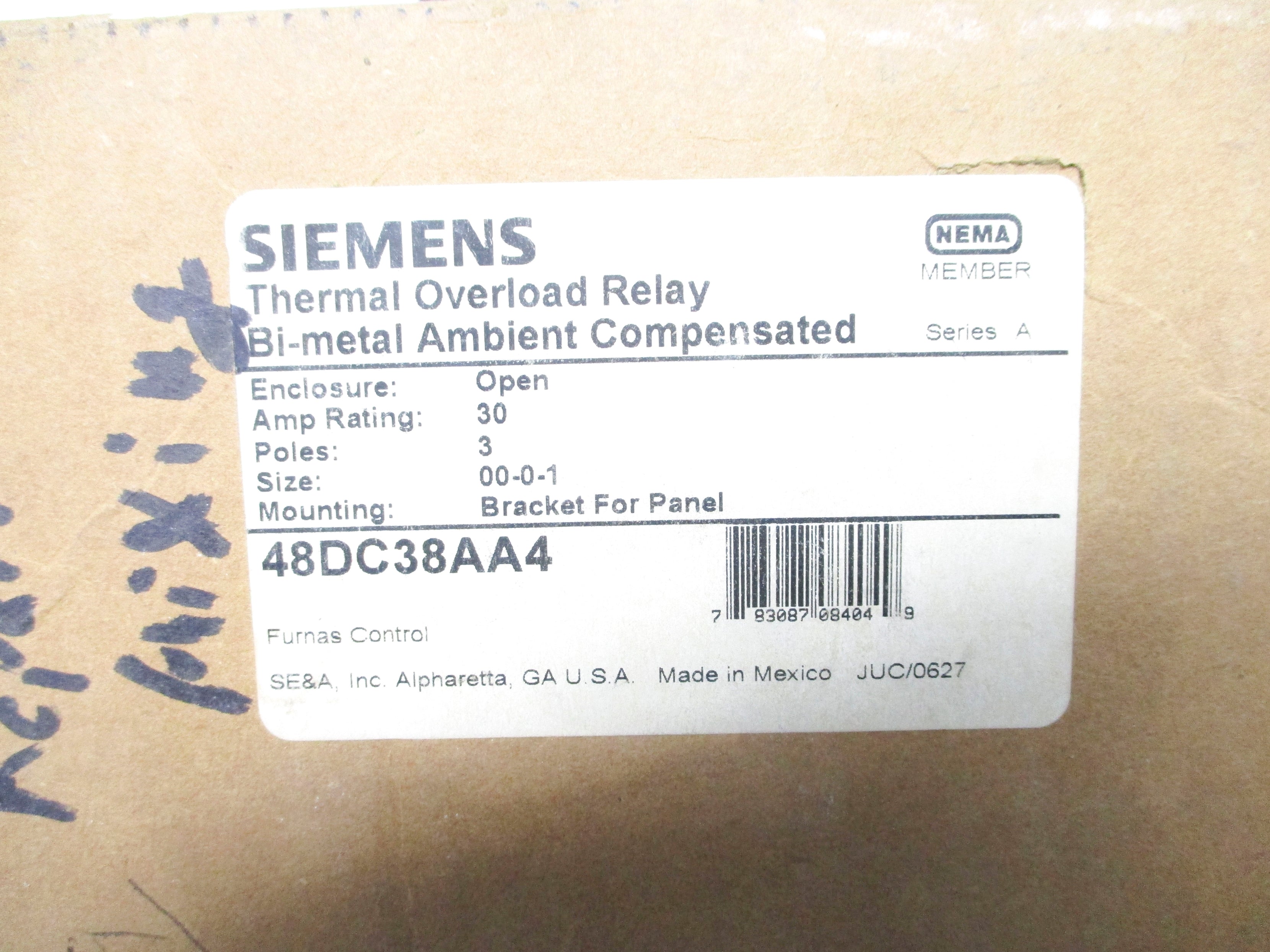 SIEMENS 48DC38AA4 SER. A 30A 600VAC NSMP
