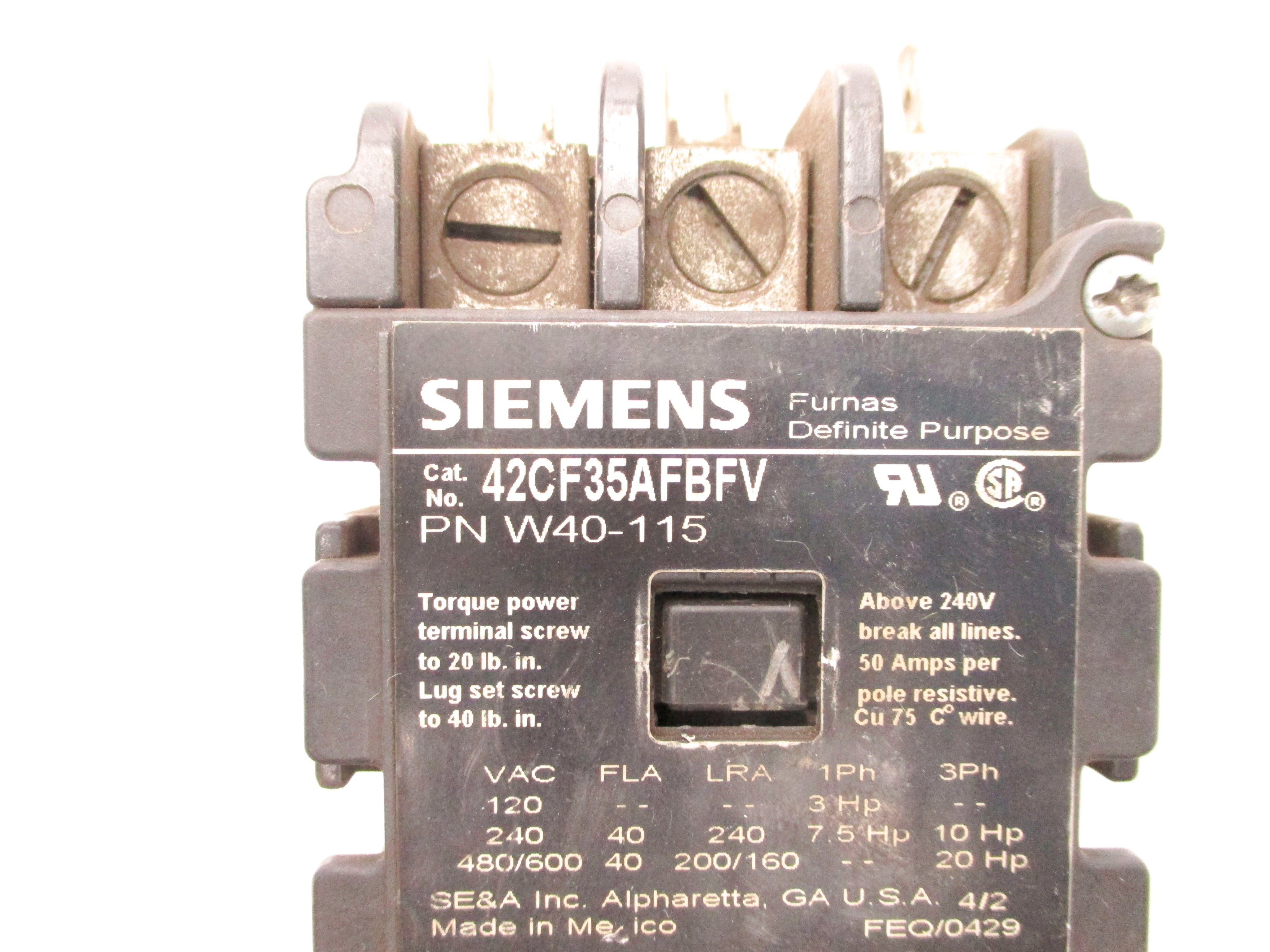 SIEMENS 42CF35AFBFV 120/600V UNMP