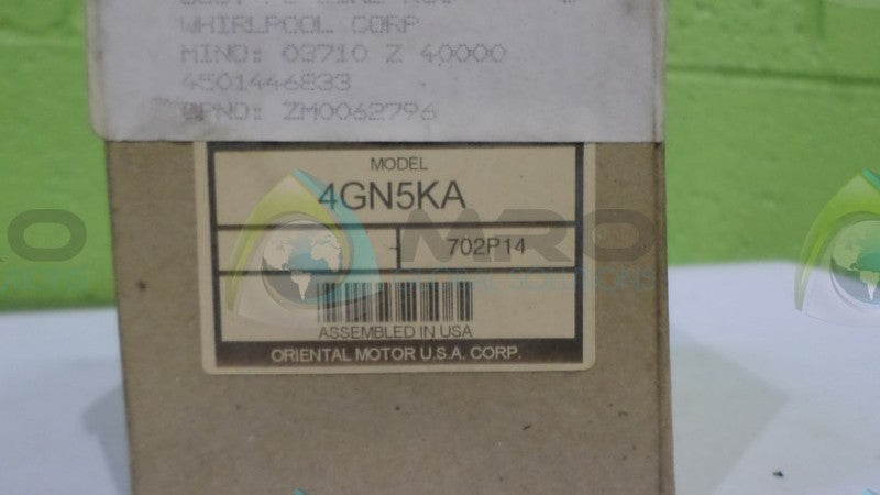 ORIENTAL MOTOR CORP. 4GN5KA GEARHEAD PARALLEL SHAFT *NEW IN BOX*